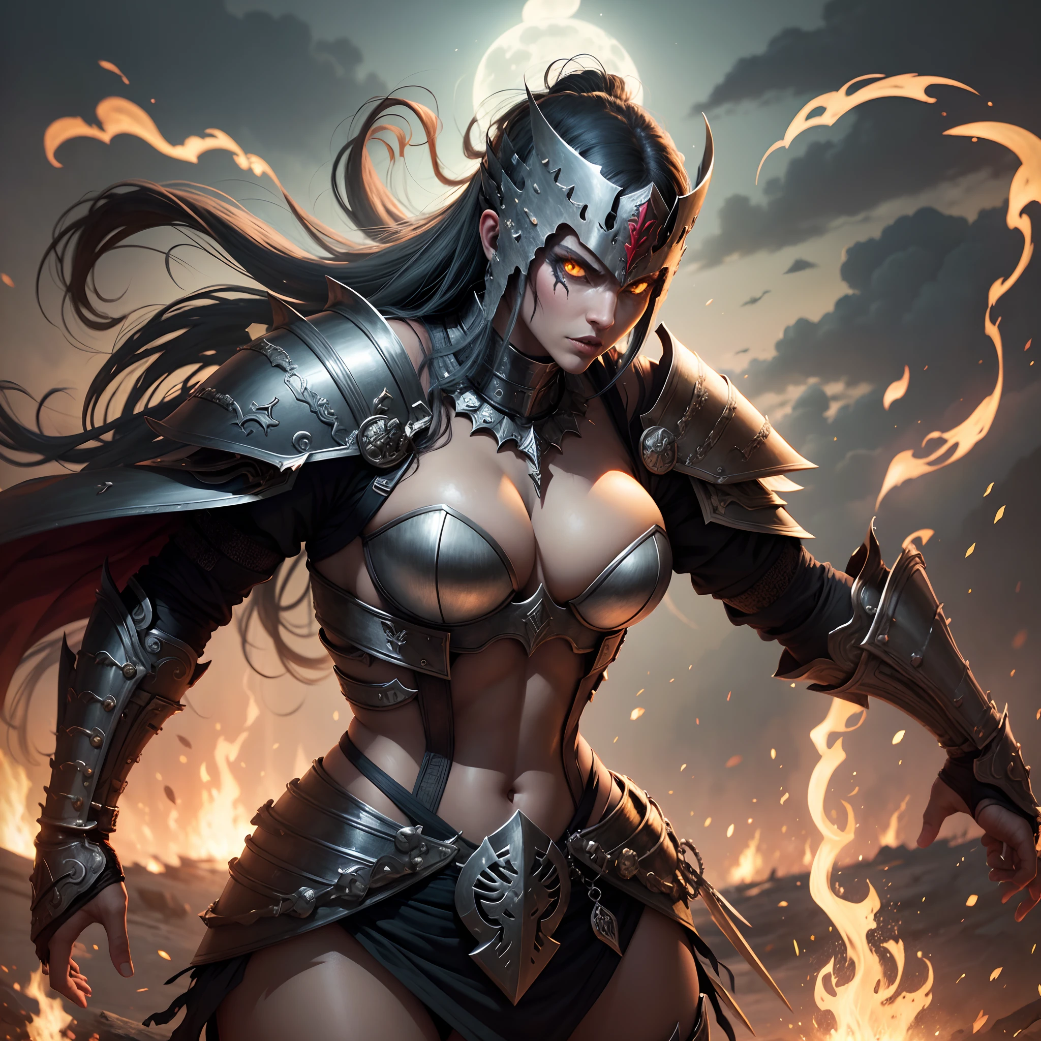 zumbi,apocalypse,espada afiadas, Armadura Nobunaga,detalhes 4k, gelo e fogo, herois,peitos grandes, bunda grande,curvilinear,rosto belo
