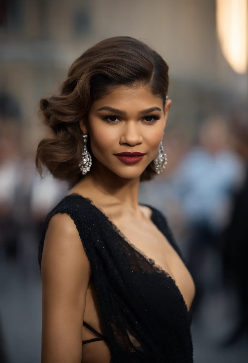 Zendaya muy gorda, trasero grande, trasero gordo, pechos grandes, pechos gordos, vagina marcada, caderas anchas, caderas grandes, piernas gordas, aumentando de peso, ropa apretada