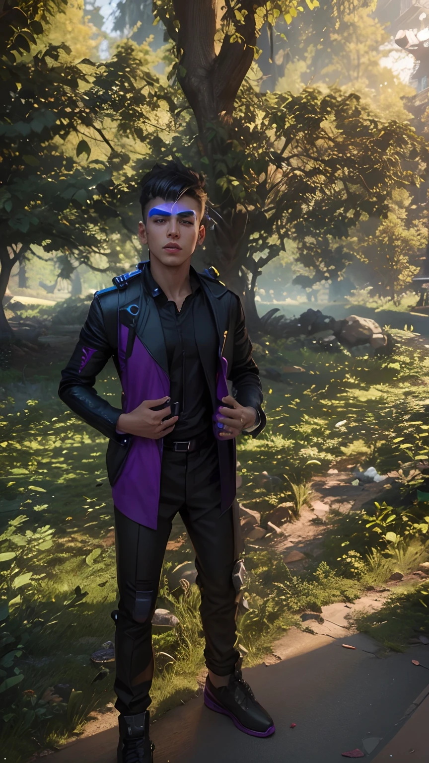 Change background cyberpunk handsome boy , realistic face , 8k , ultra realistic.