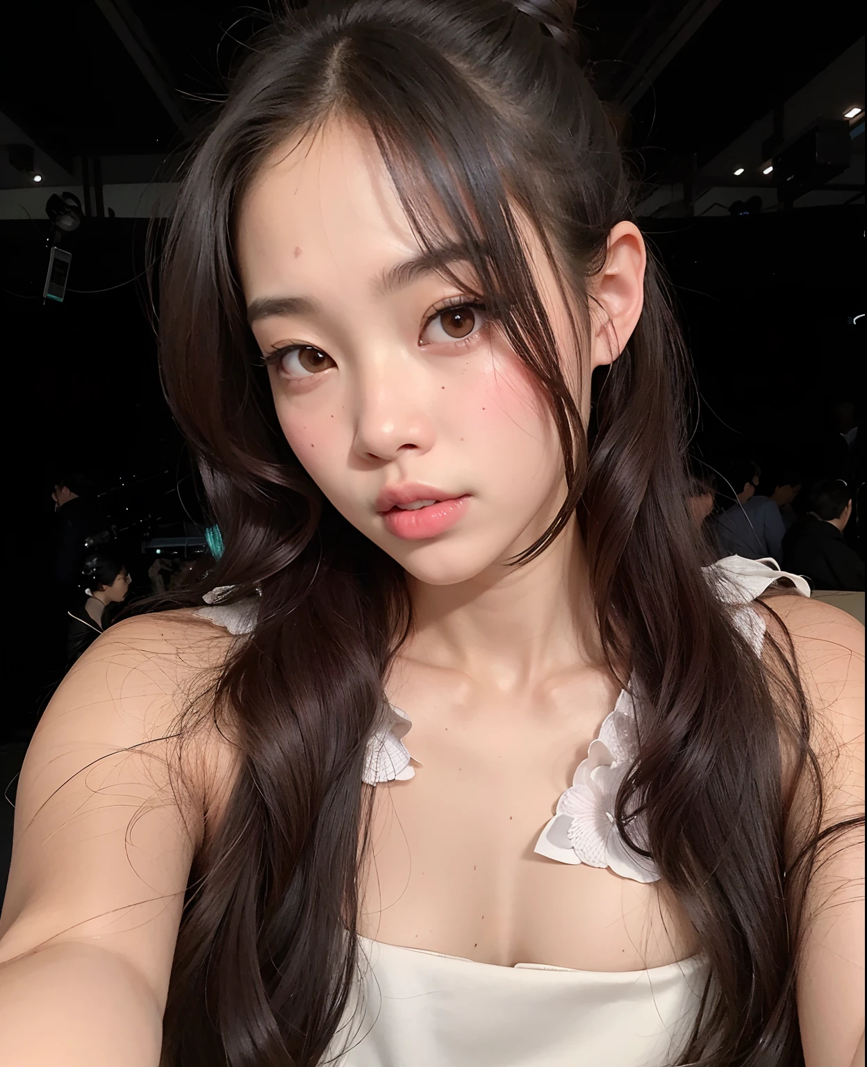 um close up de uma mulher com um vestido preto posando para uma foto, Jennie Blackpink, gemma chen, young cute wan asian face, Marinheiro Kitagawa, Xintong Chen, Wenfei Ye, jossi do blackpink, Lulu Chen, Shiori Teshirogi, aoi ogata | |, she's facing the camera, Kiyoko Suzuki, Yanjun Chengt