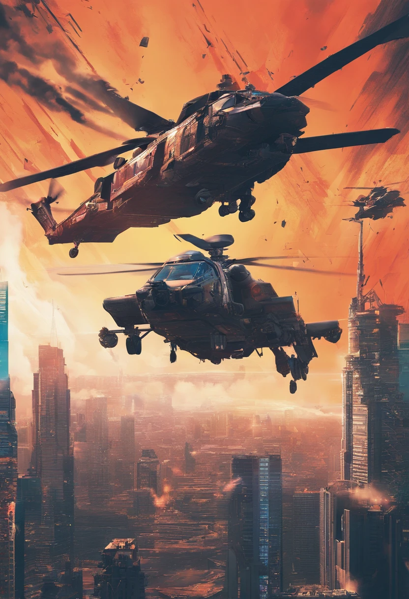 Superman, Pose de combate, (((Holding next to a Sci-Fi Combat helicopter))), exterior of destroyed building, fires, smoke billowing, escombros, Rede de camuflagem, Ammunition boxes, chuva, tempestuoso, Wet, beleza abstrata, near perfection, forma pura, detalhes intrincados, 8K post-production, high resolution, Super Detalhe, trending on ArtStation, foco nítido, studio photos, detalhes intrincados, Very detailed, Directed by: Greg Rutkowski