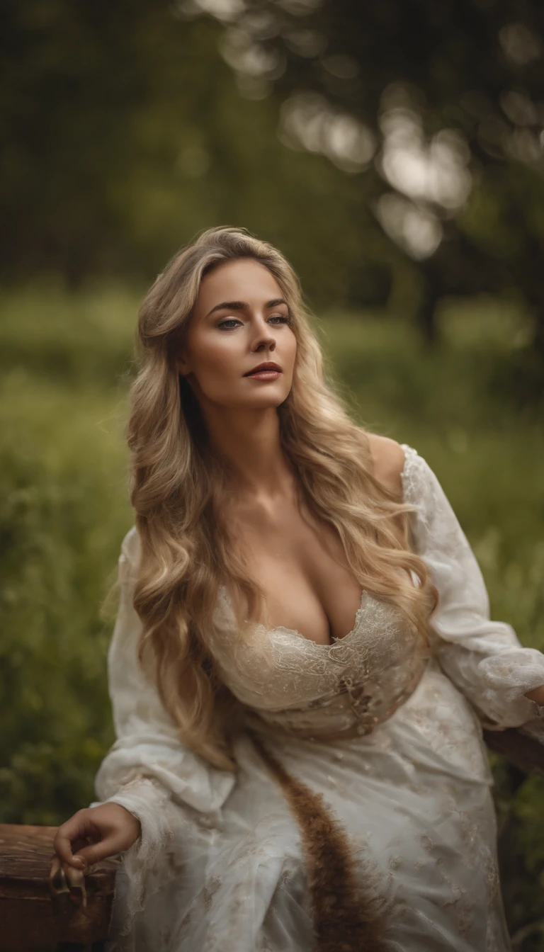 Best quality, Masterpiece, Bigboobs, (Large breasts), Detailed skin texture, Detailed cloth texture, Detailed face, Super detail, 8K, intricately details, 1girll, 30 years old, High contrast, High resolution eyes, Blonde