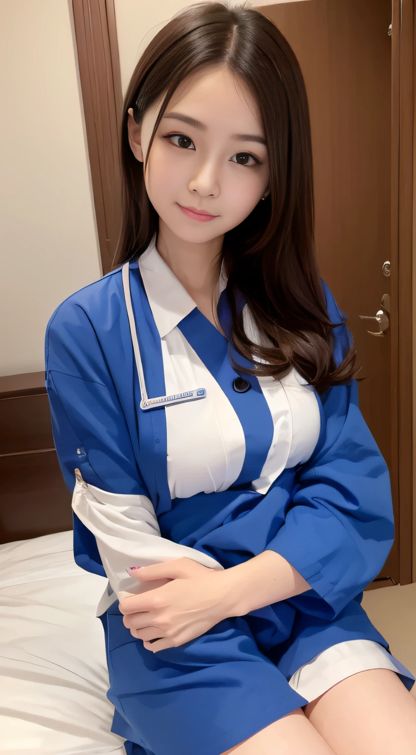 hightquality、masterpiece、ultra res、a beauty girl、cute girl face、hospitals、nurse、Wearing nurse clothes、full bodyesbian、Famous actresses of Japan、very beautiful face、A sexy