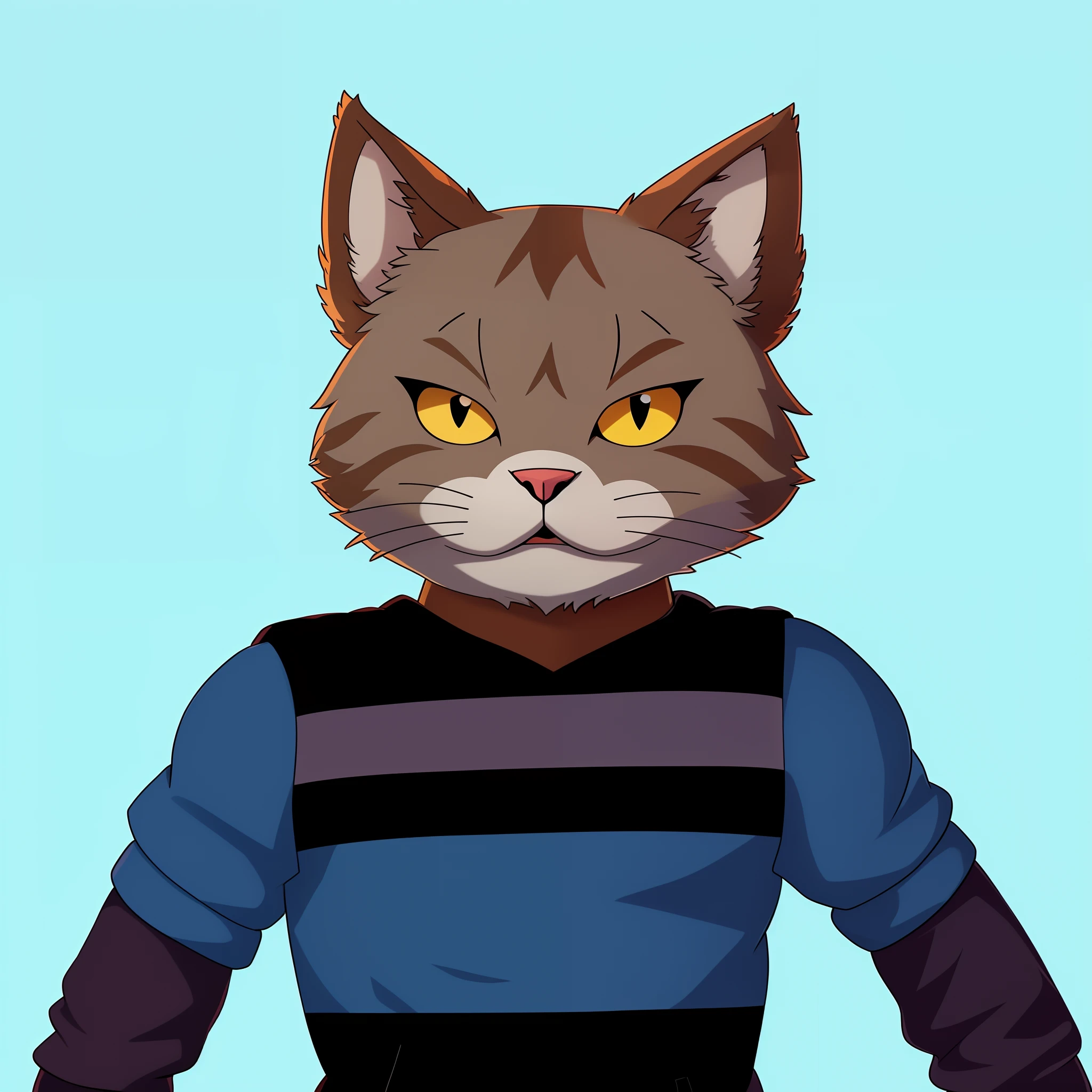 There's a cat wearing a hoodie and a jacket, Retrato de personagem peludo, Ashfur de gatos guerreiros, Clube do Gato, Retrato de um clube, um Clube do Gato, Gato Anime Realista, Gato Anime, personagem peludo, warrior cats fan art, desenho peludo profissional, ninja do Clube do Gatomorfo, Personagem altamente detalhado, Commission for High Res, retrato detalhado do caractere