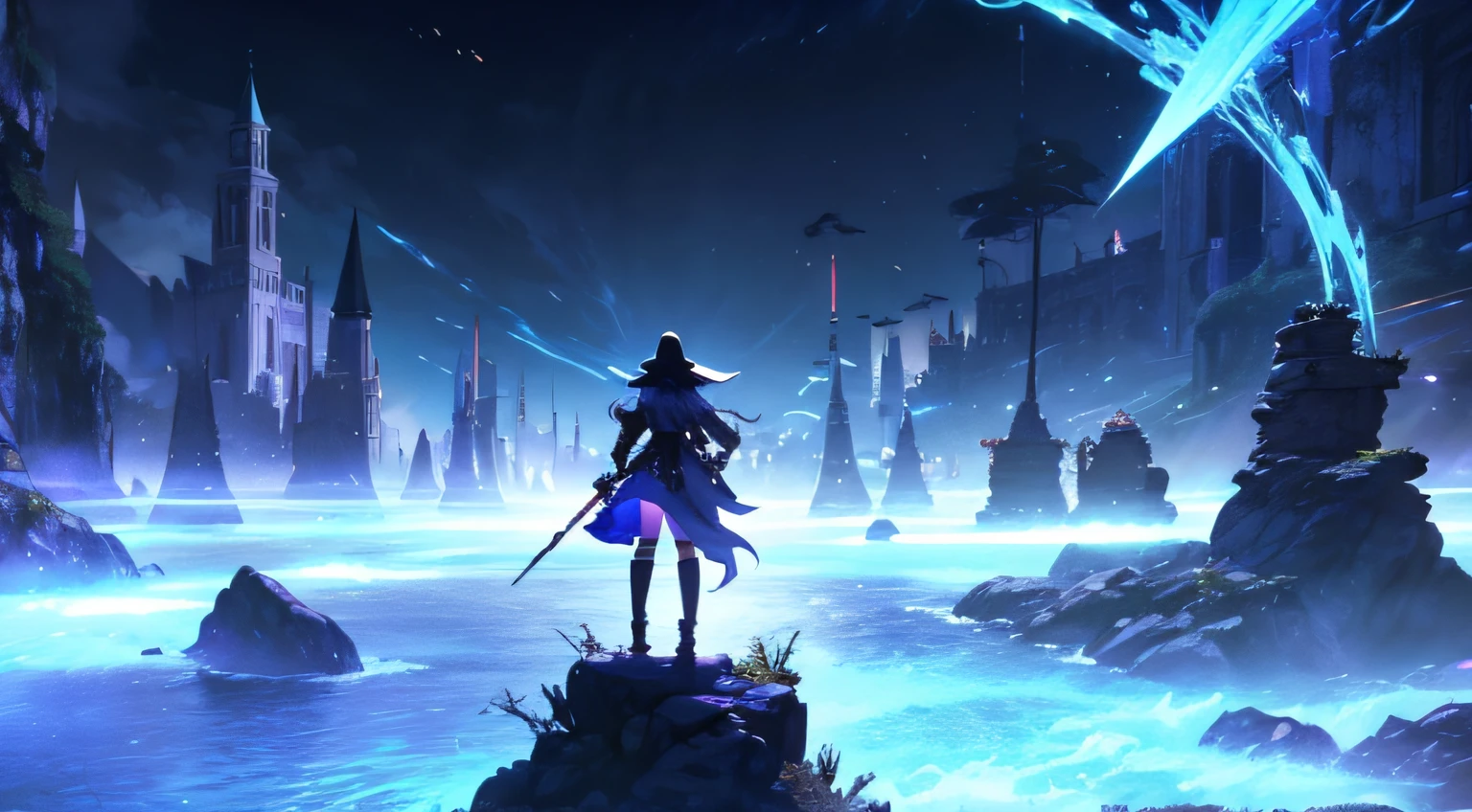 Surreal magical action RPG style scenario