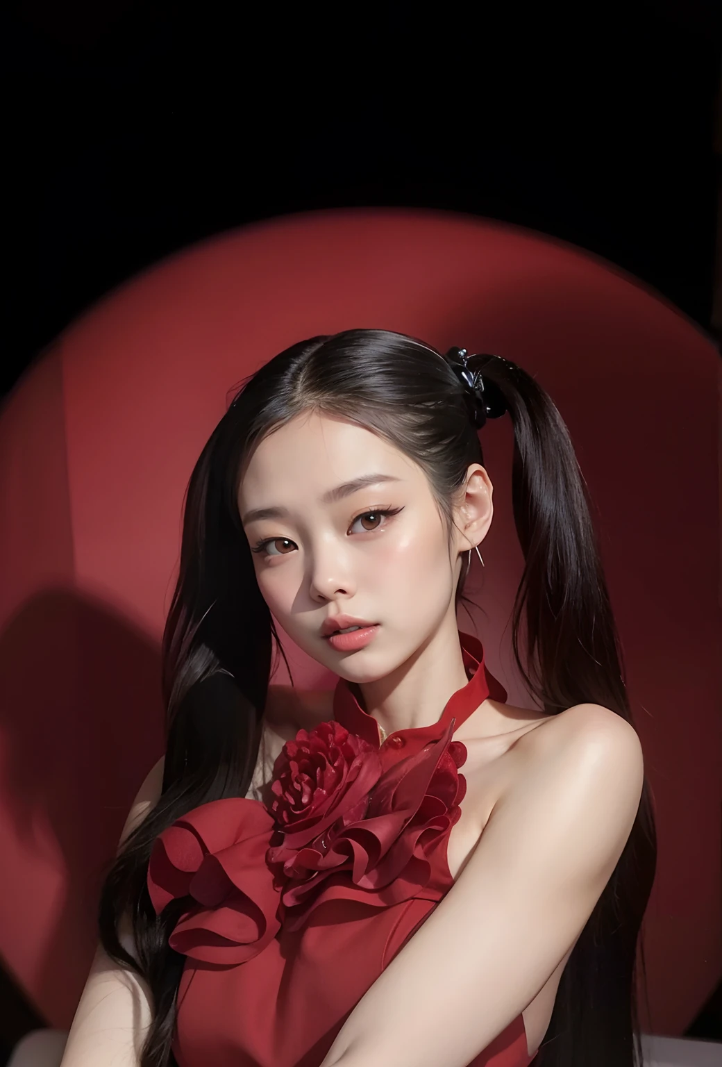 araffe asian woman with long black hair wearing a red dress, sha xi, jennie rosa negro, jaeyeon nam, gongbi, heonhwa choe, jia, kda, yanjun chengt, jiyun chae, retrato de jossi de blackpink, aparcar desde-min, sol yunjoo, Obra oficial, lee ji-eun