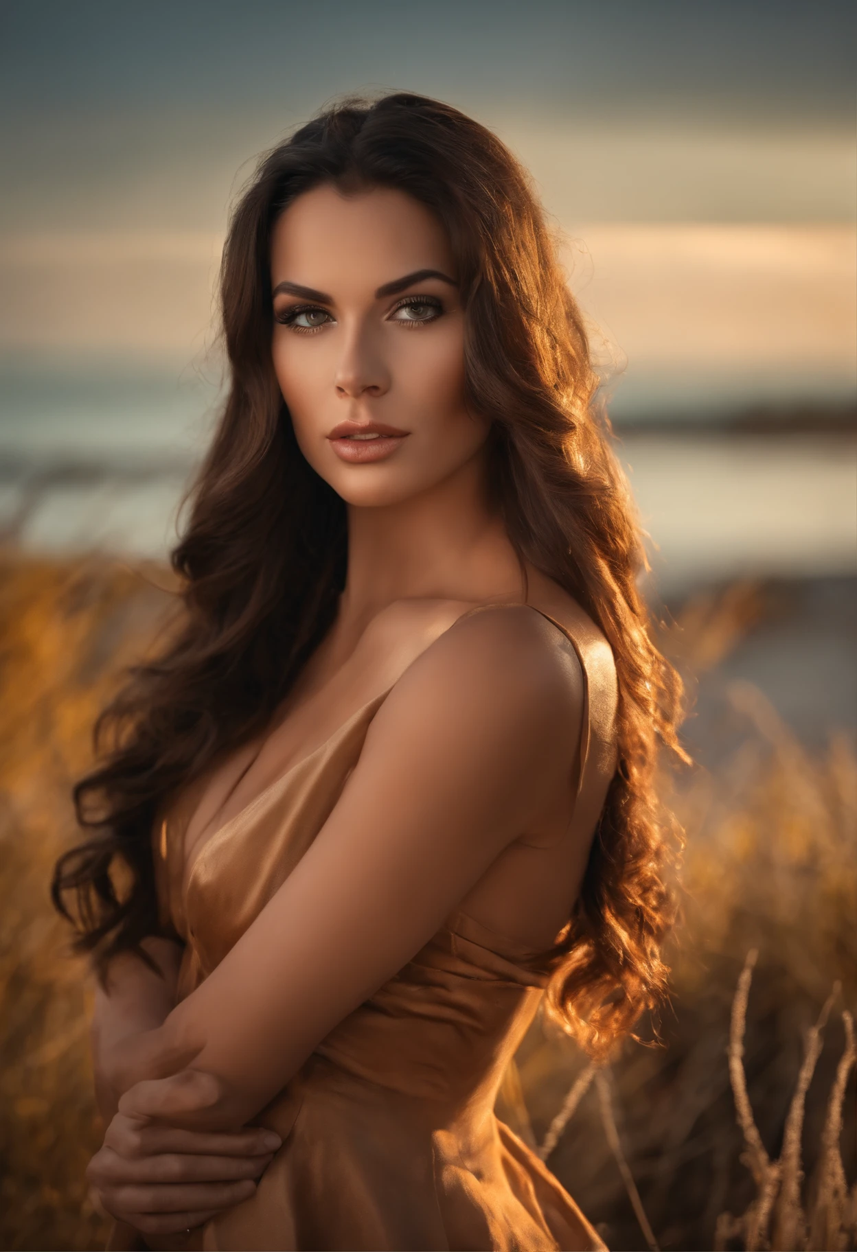 Belle jeune femme brune , brune influence, seins normaux ,Face very nice medium size