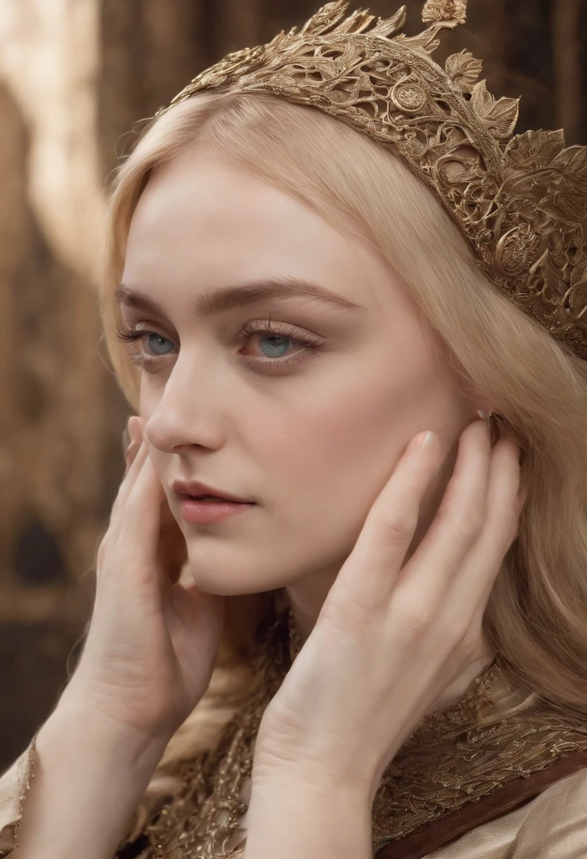 Dakota Fanning como bela mulher steampunk deslumbrante, (corpo inteiro), olhos ultra-detalhados, corpo ultra-detalhado, nice perfect guy with soft skinice, corpo feminino deslumbrante, ((ultra-detailed hands)), obra-prima conceito fantasia arte, trending on ArtStation, hiper-detalhado, Arte Digital, Motor irreal, 32k, Ultra HD | | |, imagem centrada, arte de Luis Royo e artgerm e greg rutkowski e Alphonse Much
