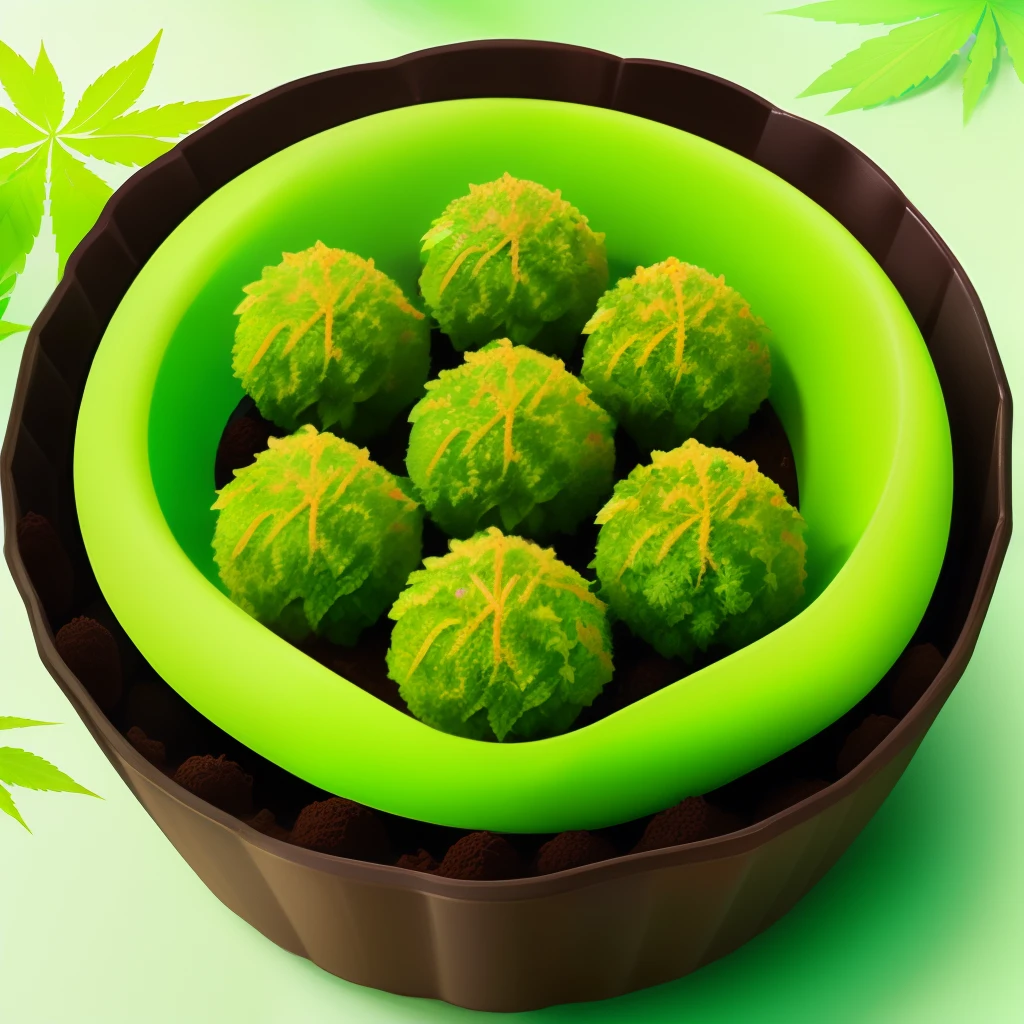 Weed plants surrounded by truffles