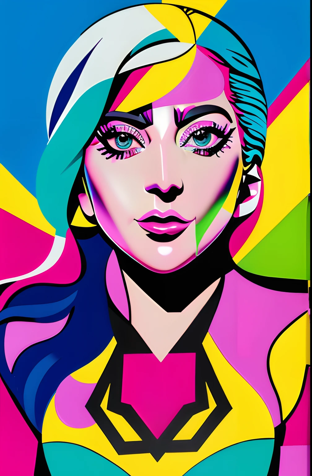 (LADY GAGA),  Eduardo Kobra ,Romero Brito,The Filling Twins ,multidimensional geometric wall PORTRAIT, arte, Chibi,
Yang08k, lindo, Colouring,
Primary works, qualidade superior, melhor qualidade, Arte Oficial, Beautiful and Aesthetic, 512 mil