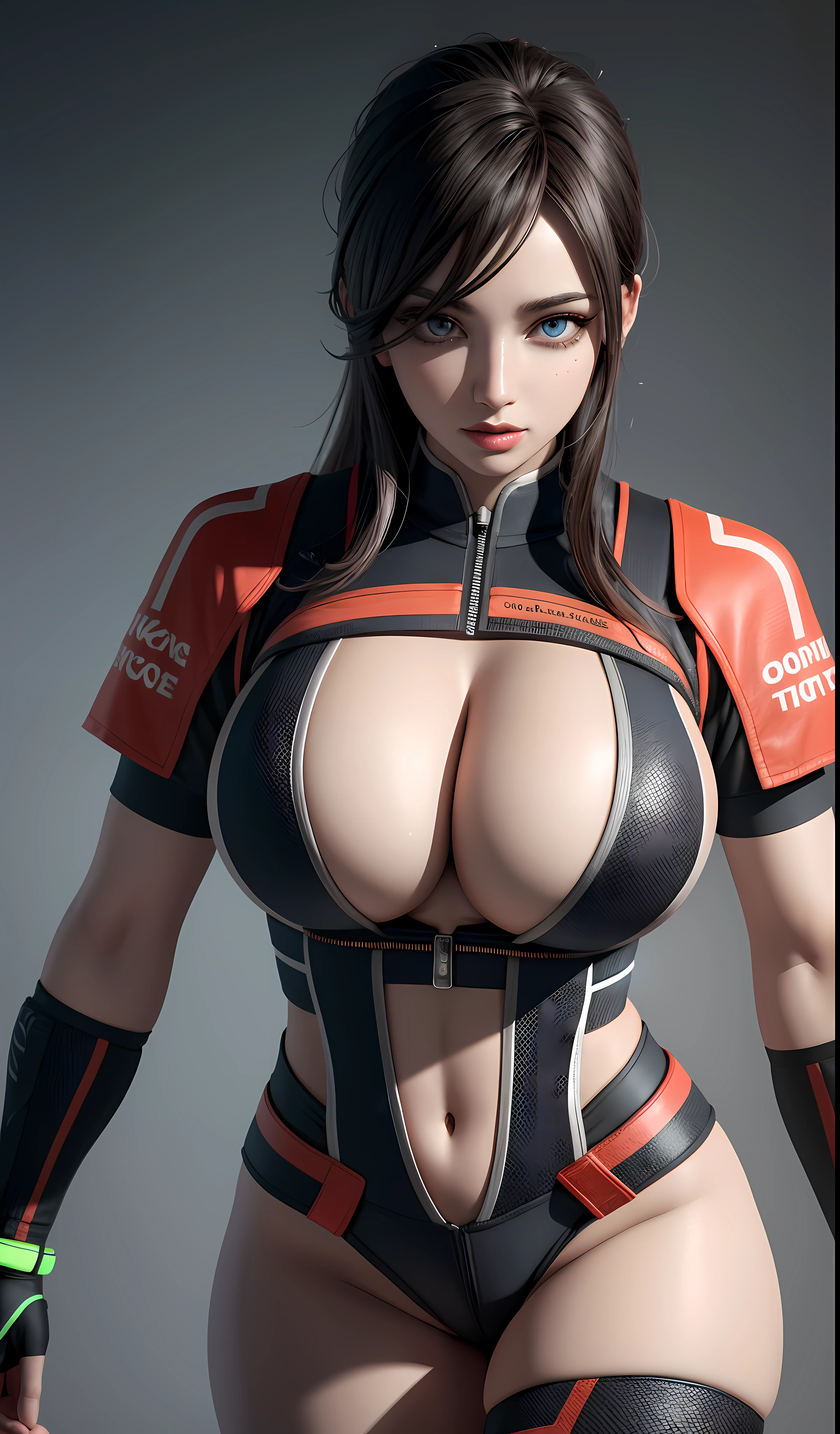 octane render, raw photo, reality color, (Best Quality), extremely detailed, intricate, hyper detailed, (eyes detailed, fingers detailed:1.2), giant breasts, large thighs, 2legs, walking or run, focus far, casual clothes