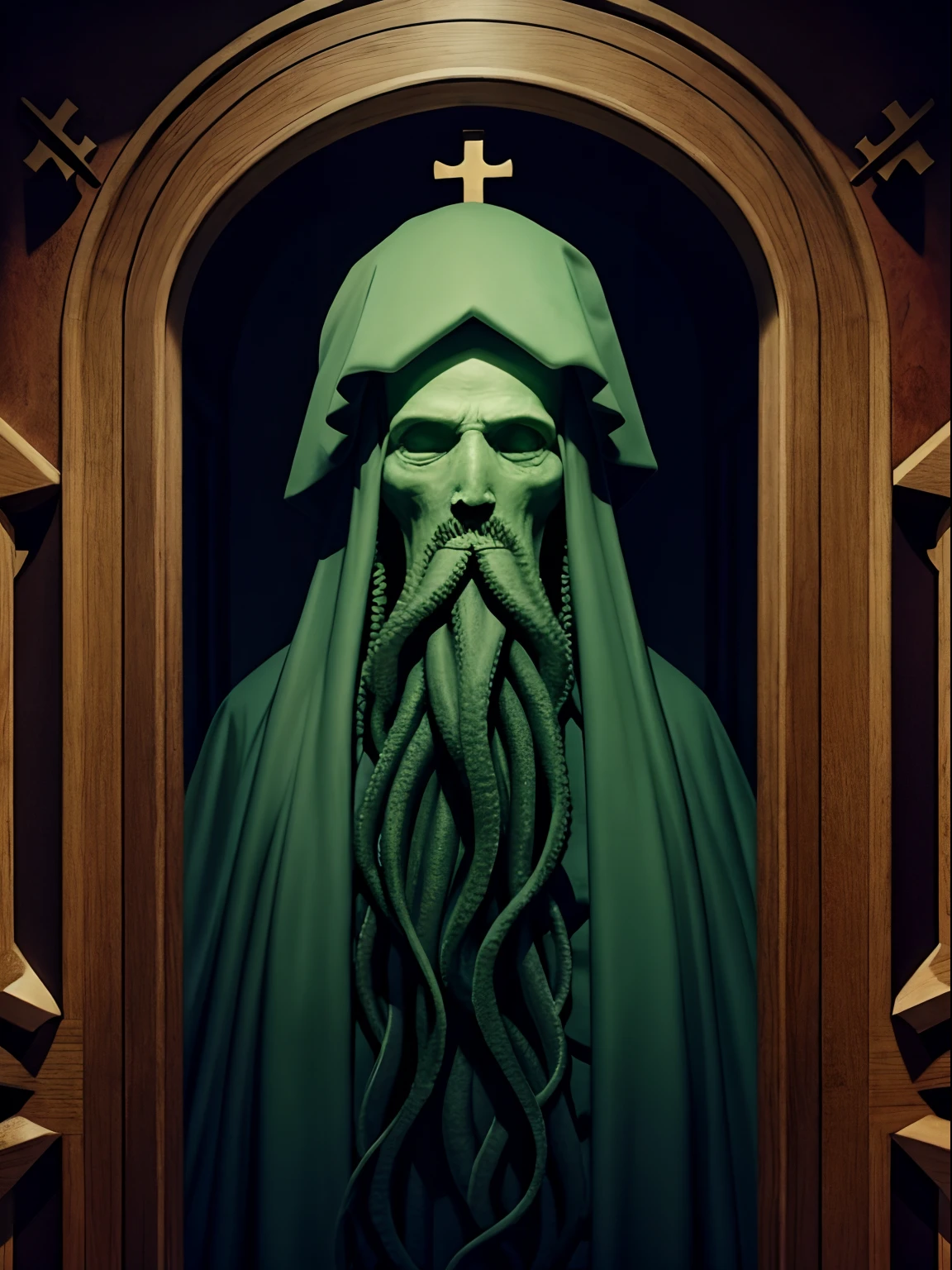 dying cult member, cthulu, bishop