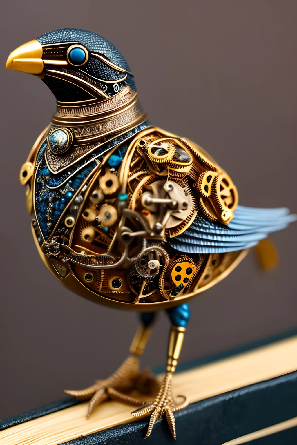 masterpiece, best qualitya a cyberpunk bird made of micro gears, handcraft mechanism, intricately details. extreme details,