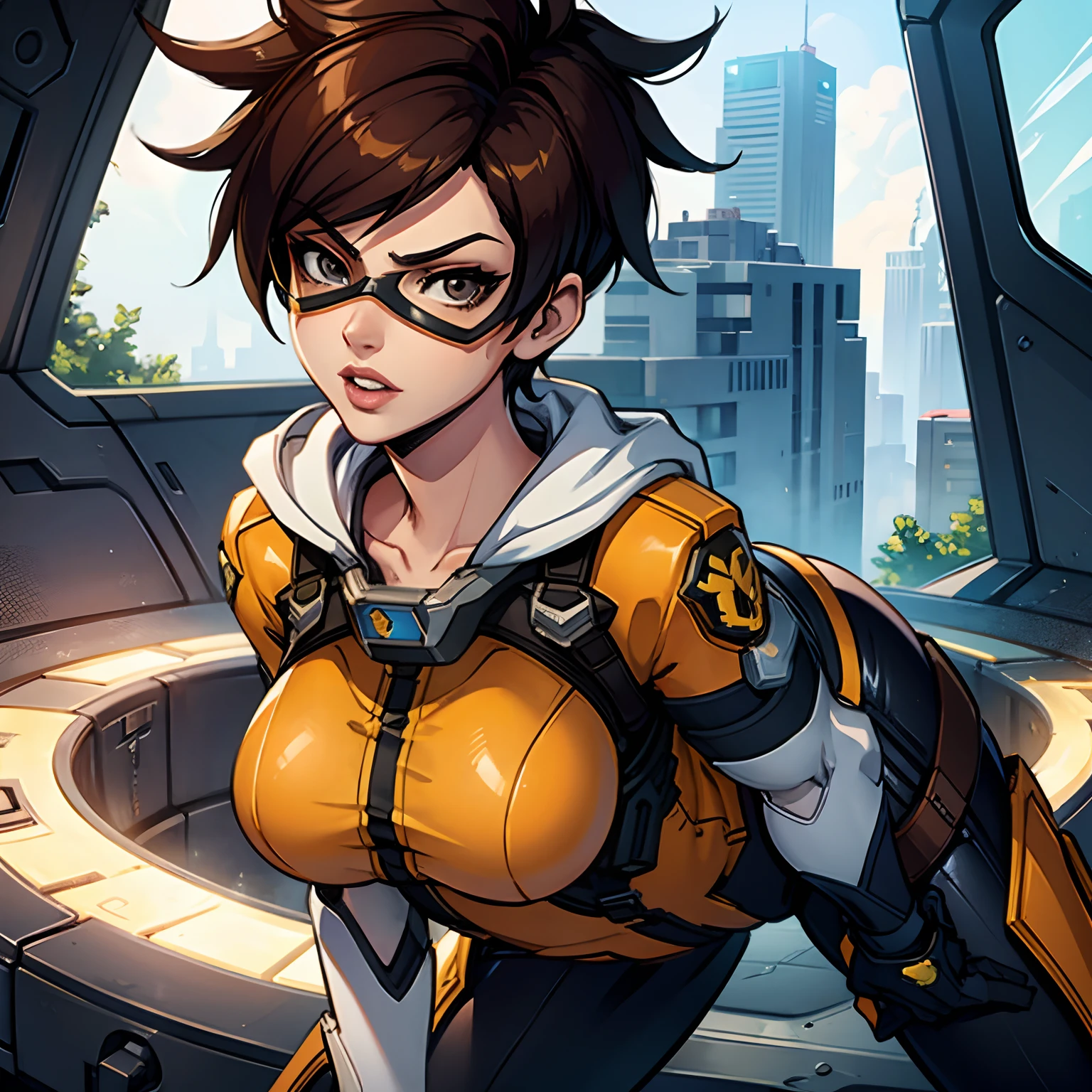 Tracer from overwatch in a sexy pose