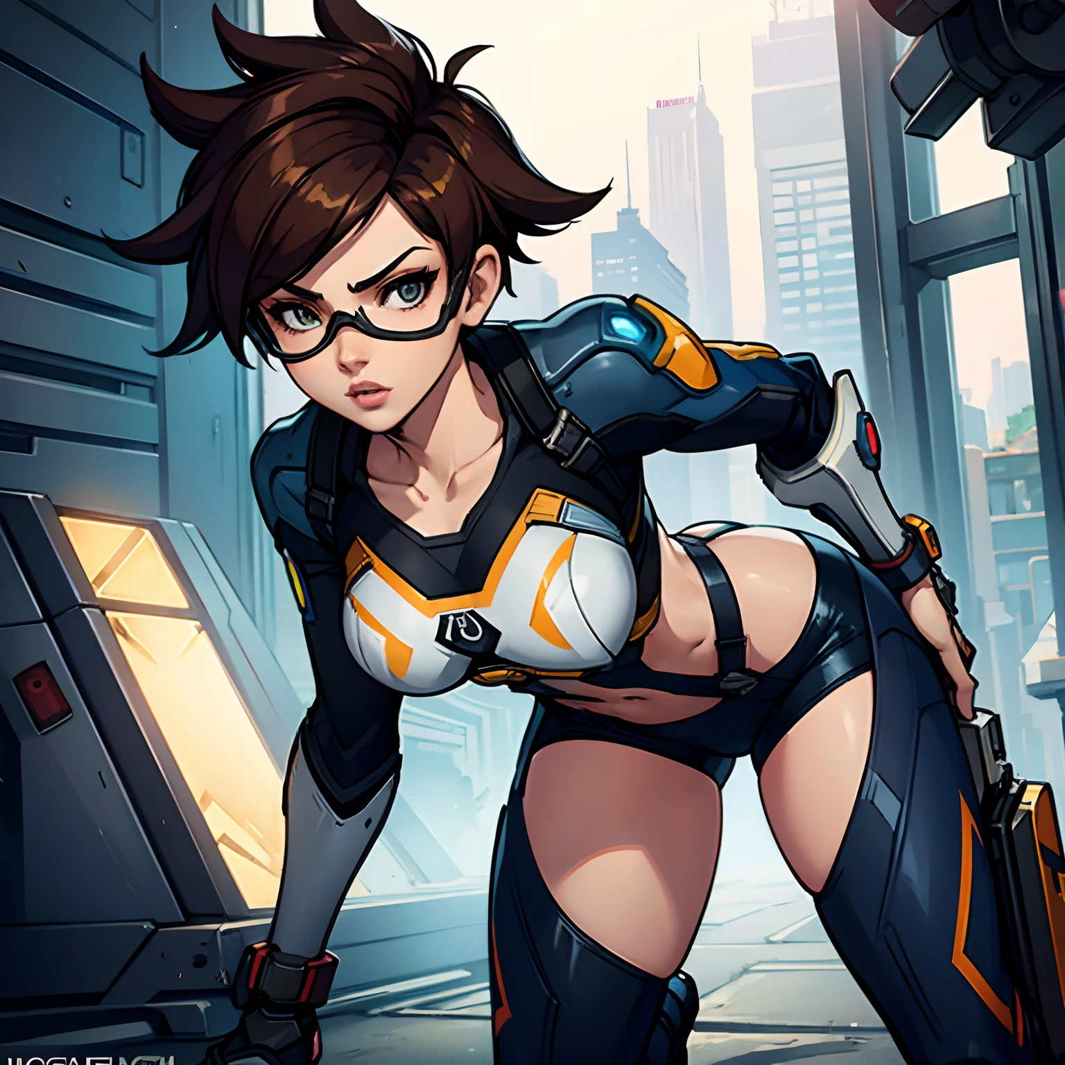 Tracer from overwatch in a sexy pose