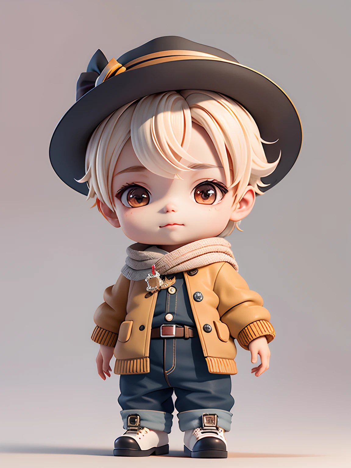 There was a little boy with a hat.,cute 3d rendering,Little designer,Apprentice boy, portrait anime designer,Cute Anime Boy Rendering 3D,cute detailed digital art,Cute mini boy designer boy,stylized 3d rendering,8K 3D rendering character art,adorable digital painting,3D anime style,super detailed rendering