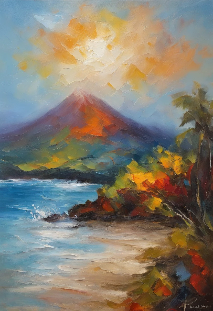 A remote island in Africa in the sea、Uninhabited island、Plage de sable blanc、Mer Bleue、ocean view、An island created by the eruption of an underwater volcano、