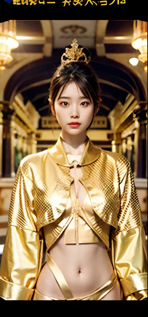 1girl in、top-quality、​masterpiece、超A high resolution、(Photorealsitic:1.4)、Raw photo、（Face of 15 year old beautiful girl）、Straight long hair、dark brown  hair、glowy skin、Dramatic、（Golden See-Through High Leg Competitive Swimwear）、（Golden transparent fluttering robe）、（（Golden Very Small Tiara））、（Pray）（Standing whole body）、（（delicate finger、Delicate hand））、（delicate paws）、（large full breasts、Clean raised bust）、（Rocket Tits）、（Muchimuchi Body）、（（Golden garter stockings））、（（Golden Ancient Greek Temple））（Golden wall decorated with gold）、（Blur the background）、（One boob is visible、large areola is visible、 to stand）、（Woman Praying）、（Pray with Your Hands Together）、Full body、standingn、Pray with Your Hands Together、delicated face、Delicate hand、delicate paws、delicate finger、Anatomy Body、goddes、A sexy、complete fingers、The number of fingers on the right hand is 5、The number of fingers on the left hand is 5、Golden wall decorated with gold、Golden Greek Temple Pillars、Golden little tiara、Golden Greek Pillars、Blur the background、cleavage of the breast、Navel exposure、Arm Out Exposure、Thigh exposure、Petite and busty slender and slim girl、Short stature、Beautiful Girl Goddess、Young Face、Golden Ancient Temple、goddes、Golden altar in the background、（Muchimuchi Body）、Golden little tiara、1girl in、Young Face、Short stature、Golden Wall、Golden Altar、13-year-old beautiful girl、Golden wall on background、a golden tiara、