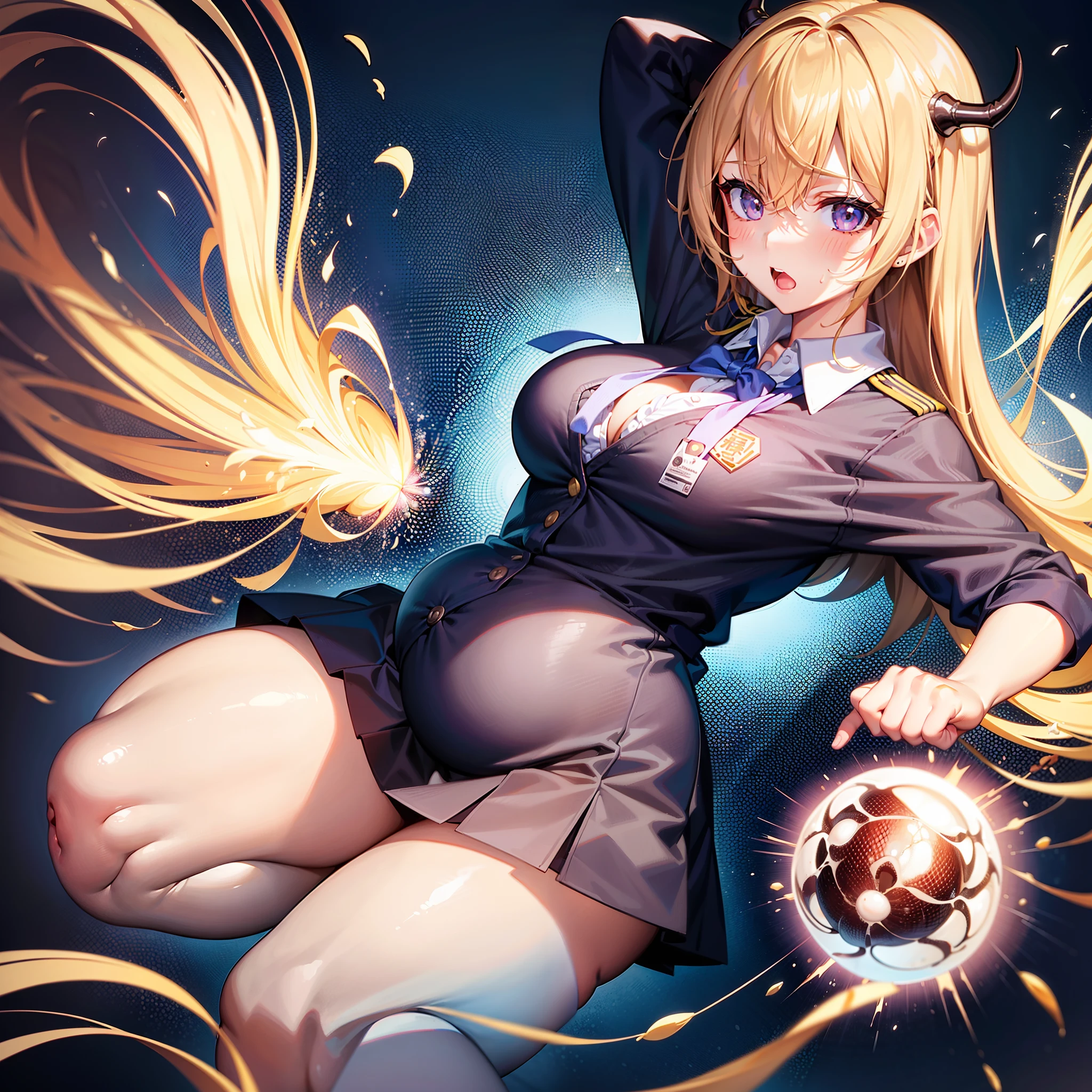 1girll,Extremely large breasts,Schoolwear,inside a classroom(Anatomically correct depiction of the human body)(top-quality)【Forced mother rape by the demon of the rapist】fertilize、Frustrated expression、Keep your uniform on、In the uterus there is a fertilized egg、She was ruled by a rapist demon、Become pregnant