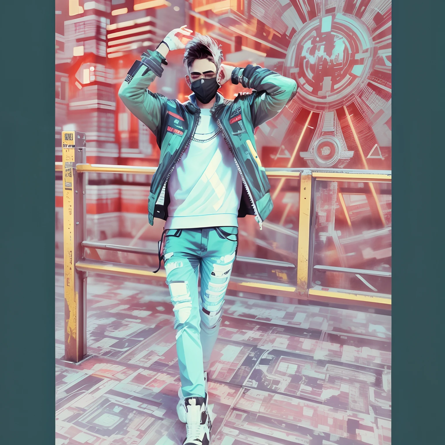 Change background cyberpunk handsome boy realistic face,8k, ultra realistic,