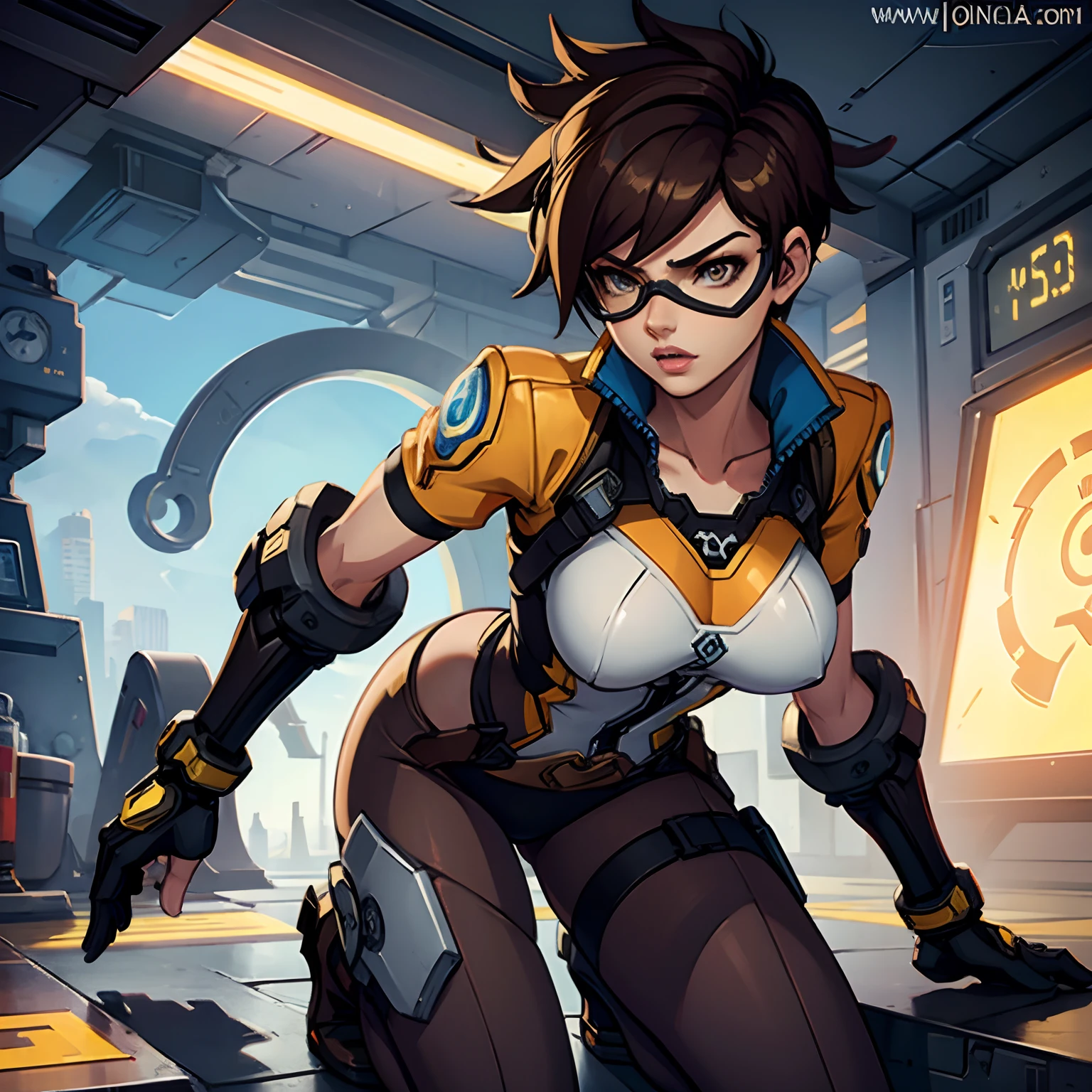 Tracer from overwatch in a sexy pose