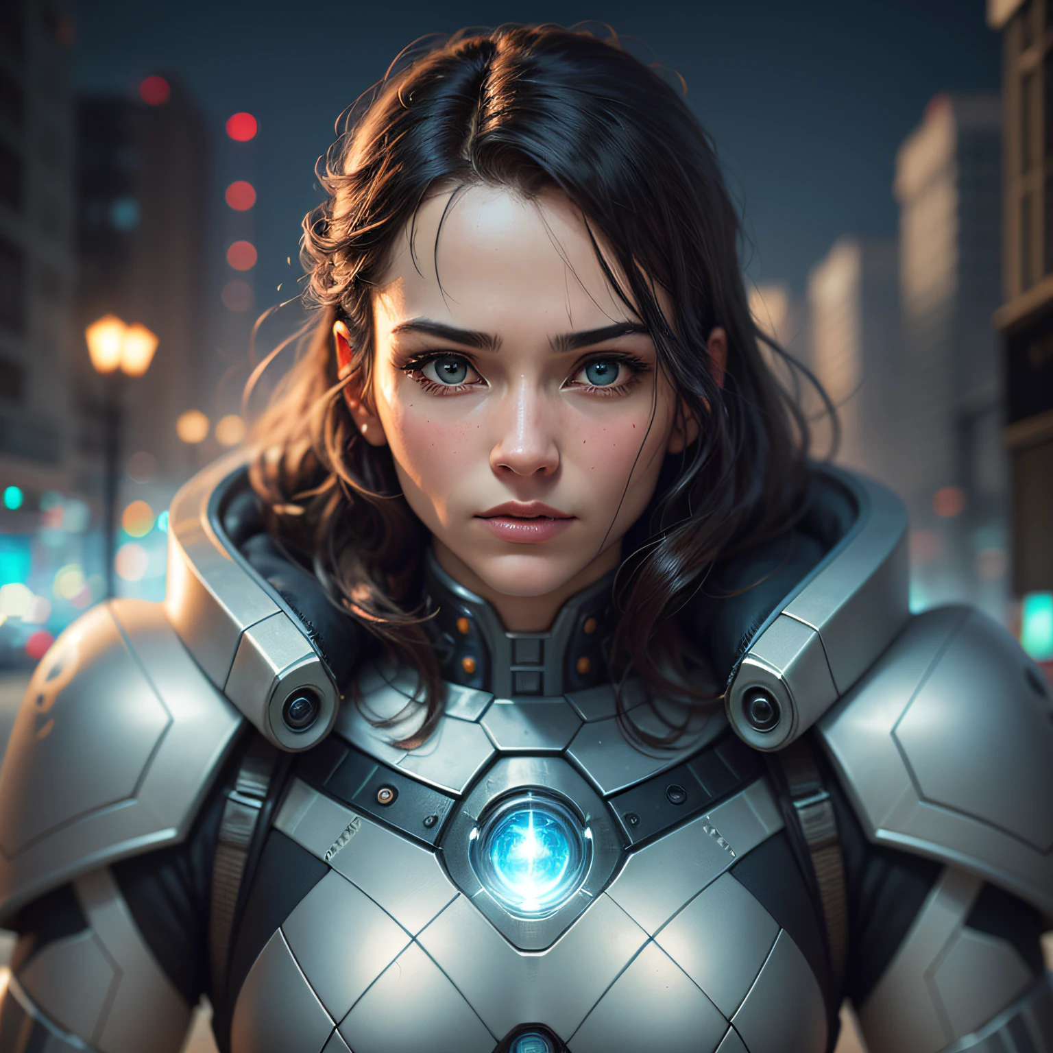 Tarantino 8k style, high definition, detailed face, detailed face, detailed eyes, detailed suit, Marvel and DC style, hyper-realistic, + cinematic shot + dynamic composition, incredibly detailed, sharpness, detail + night with light + perfectionism + award-winning realism ((ambient lighting)) In a distant galaxy, an advanced civilization emerges, where humans and robots unite in a harmonious symbiosis