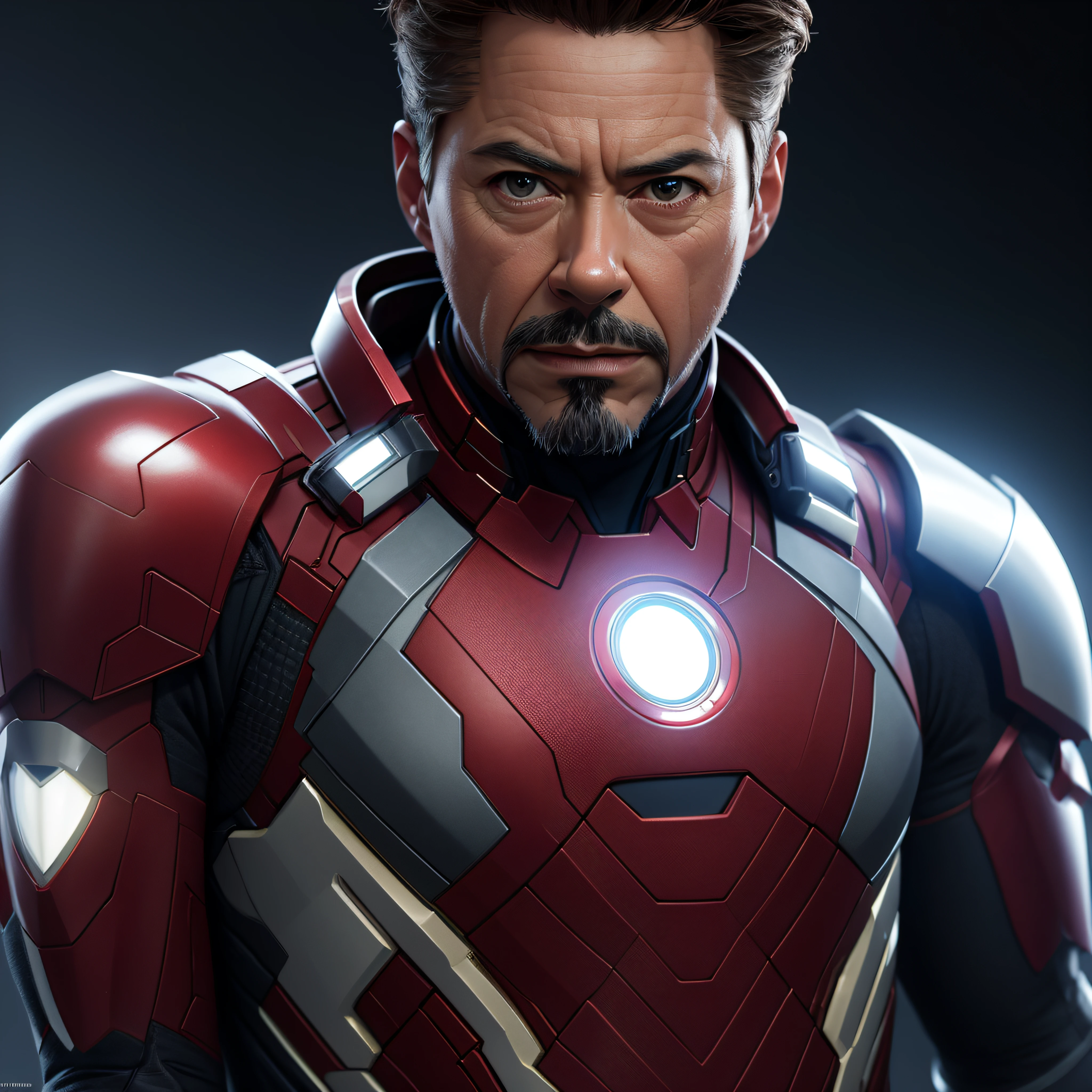 Marvel, Old man Tony Stark, realistically, dynamic lights, old, gray stubble, full shoot, (extremely detailed CG unity 8k wallpaper), trending on ArtStation, trending on CGSociety, High Detail, Sharp focus, dramatic, photorealistic