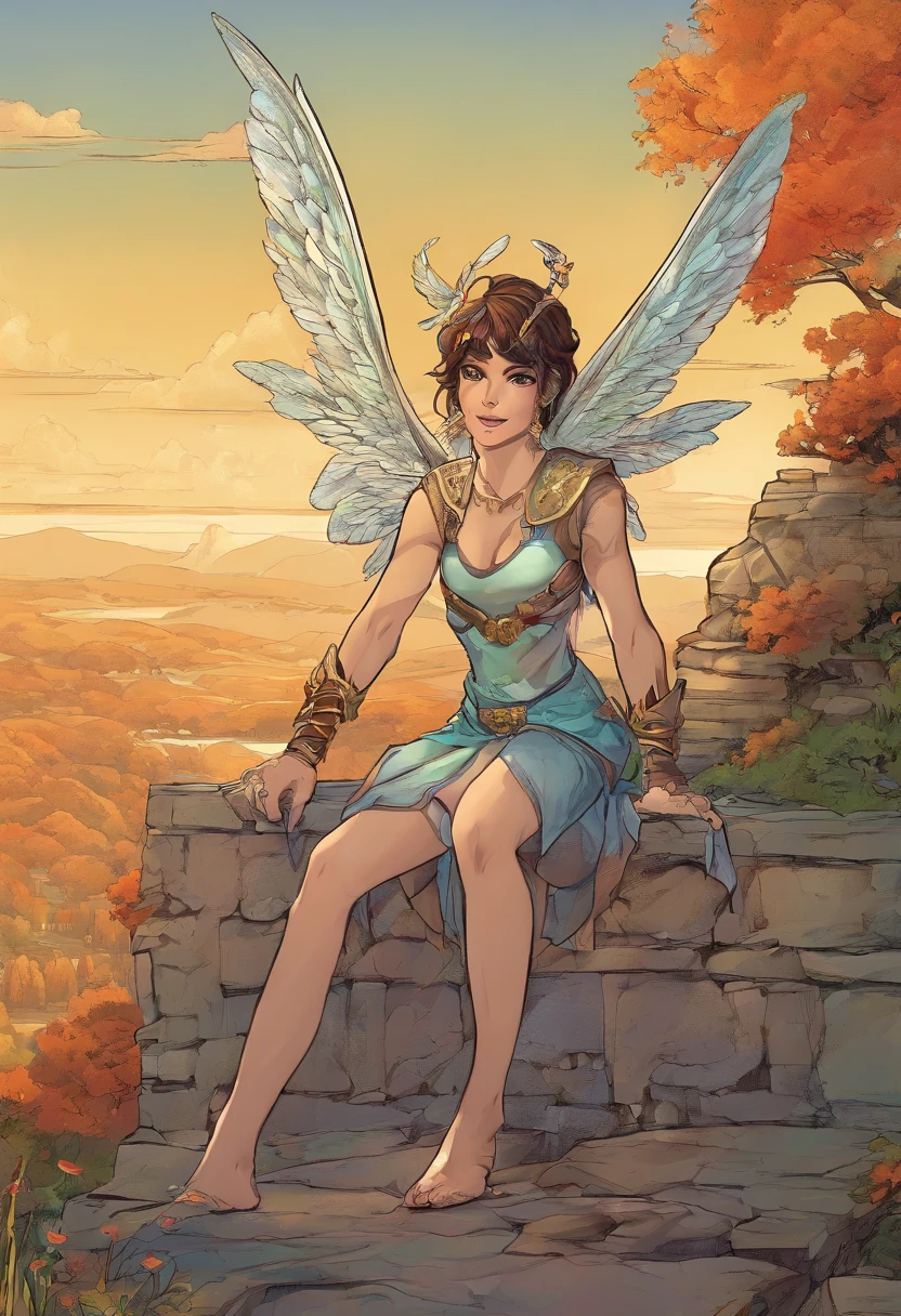 (ginning mischievous winged pixie),(small body),(long nose),(male),(evil),(bi-pedal),(playing tricks or pranks),(abandoned monastery),photorealistic:1.37,ultra-detailed,sharp focus,vivid colors,dark fantasy,ethereal lighting,haunting atmosphere,mysterious shadows