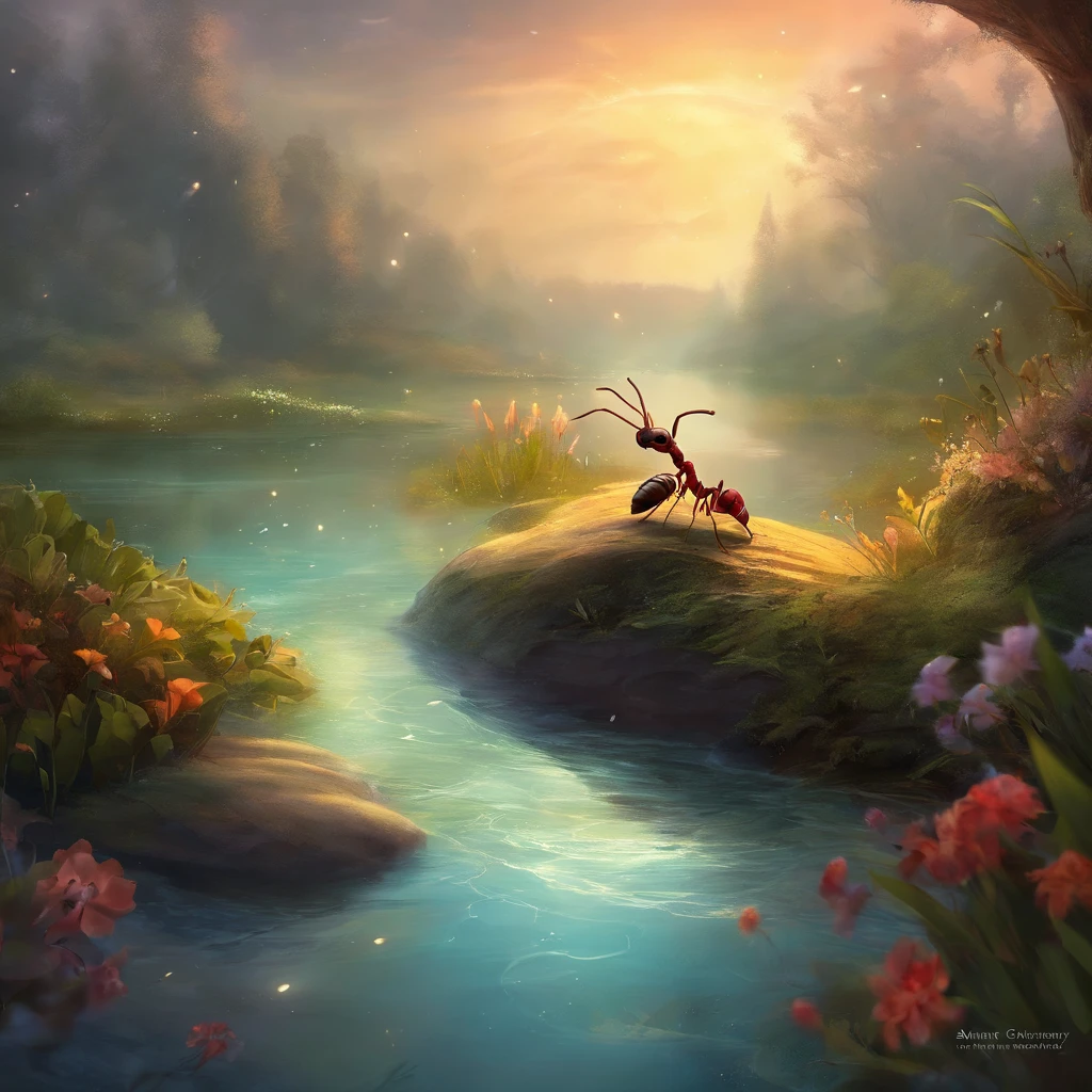 an ant by the river