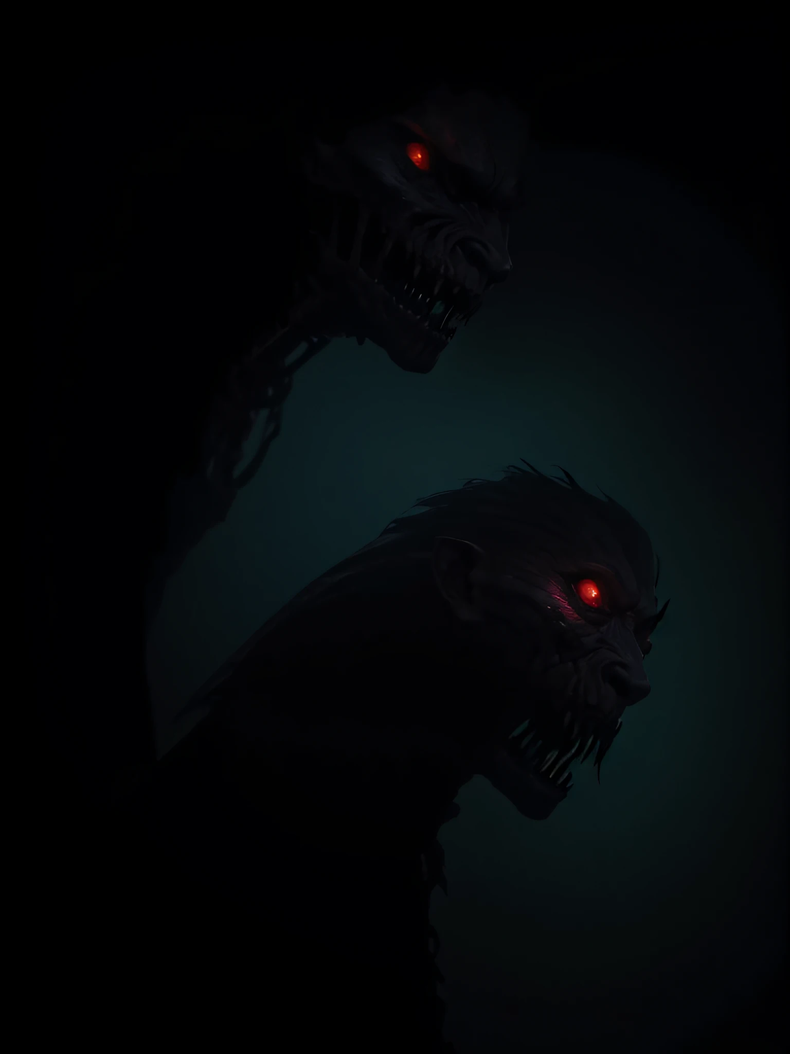 Generate a spine-chilling and nightmarish image of an 80's horror movie monster that strikes fear into the hearts of viewers. The monster should be a grotesque and otherworldly creation, with twisted, deformed features, and menacing, inhuman characteristics. Its presence should evoke terror and dread. The scene should be dimly lit, with eerie shadows and unsettling atmospheric details. The monster should be the central focus, exuding an aura of malevolence and horror. Make use of vivid and striking visuals to intensify the feeling of dread, with particular attention to detail on the monster's gruesome appearance and the surrounding environment, which should add to the overall sense of unease.