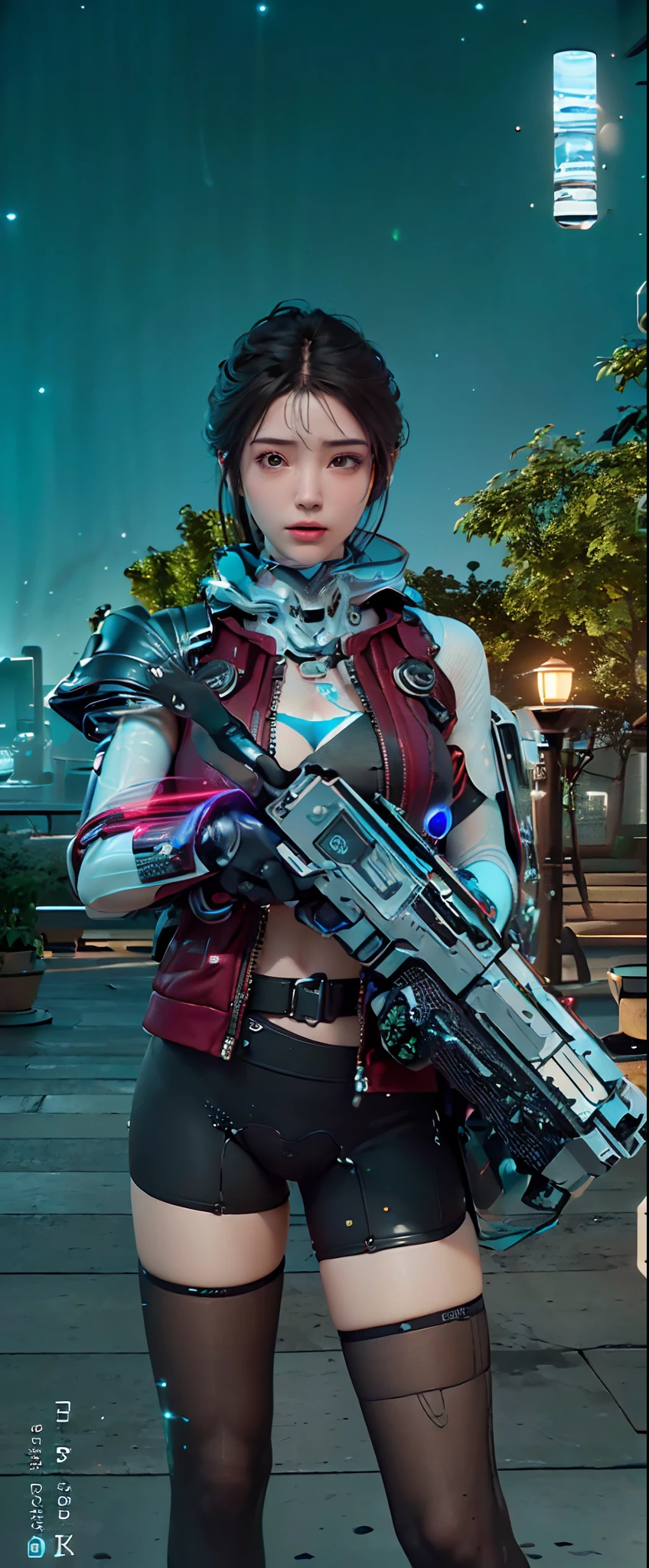 ((Best quality)), ((masterpiece)), (detailed:1.4), 3D, a beautiful cyberpunk female figure with thick hair, indoors, sitting at an electronic desk, eyes staring at the camera, holding an electronic pen in hand, inside a spaceship, (((seven-doppelganger)), (full-coverage electronic leather suit), luminescence, light particles, (((glow)), pure energy chaos anti-technology, HDR (high dynamic range), ray tracing, NVIDIA RTX,Super-Resolution,Unreal 5,Subsurface scattering,PBR Texturing,Post-processing,Anisotropic Filtering,Depth-of-field,Maximum clarity and sharpness,Multi-layered textures, Albedo and Specular maps, Surface shading, Accurate simulation of light-material interactions, Perfect Proportions, Octane Render, two-tone lighting, large aperture, low ISO, white balance, rule of thirds, 8K RAW