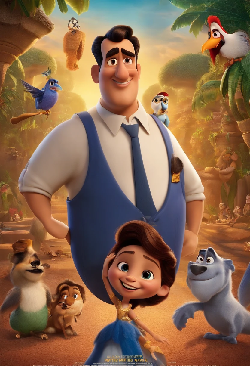 Disney Pixar Movie poster of President Manuel Zelaya of Honduras as the main character and have other characters and have the title say Manuel Zelaya Dinsey Pixar Movie