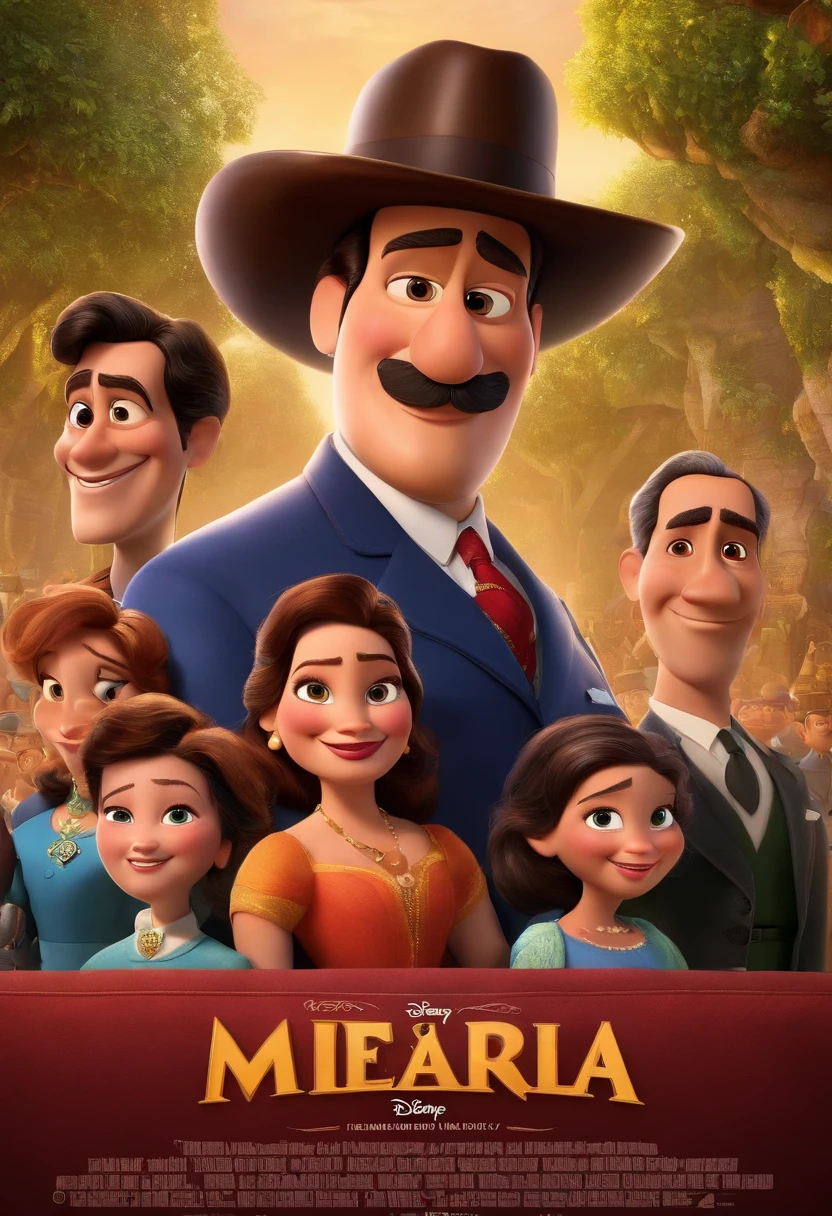 Disney Pixar Movie Poster of President Manuel Zelaya as the main character and have other characters and have the title say Manuel Zelaya