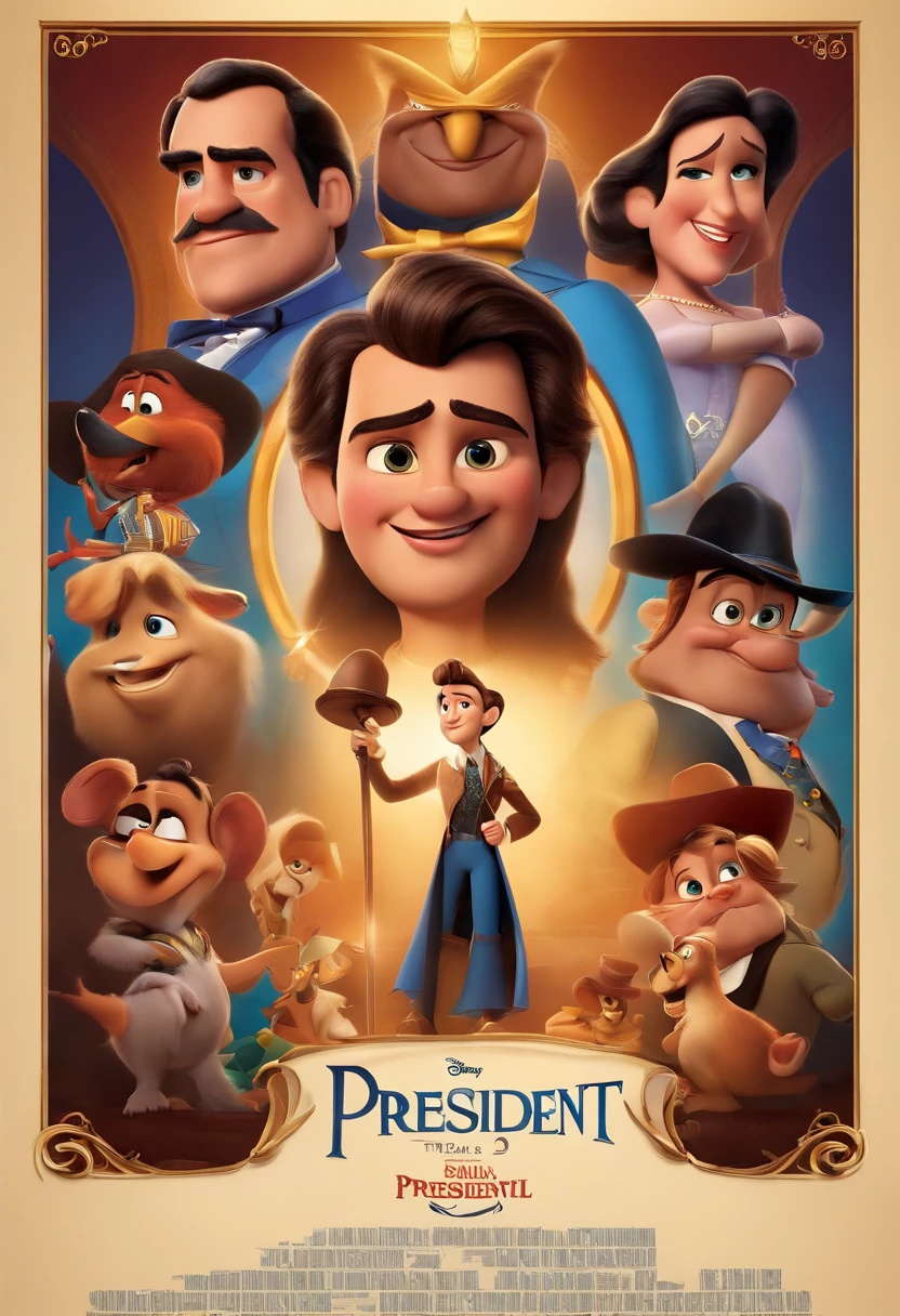 Disney Pixar Movie Poster Title President Manuel Zelaya as the main character and have other characters