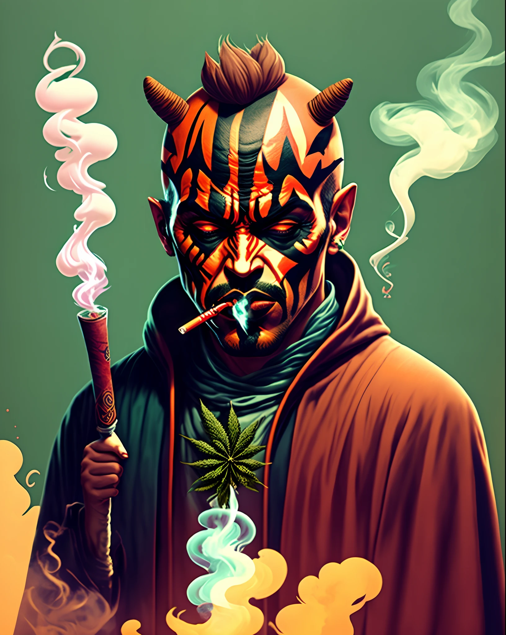 Darth maul smoking weed