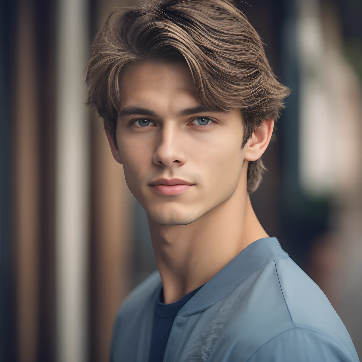 Jovem com uma camisa azul e uma camisa preta, rapaz com cabelos castanhos claros e olhos azuis, Jovem com rosto bonito, rosto bonito perfeito, bonito rosto atraente, jovem bonito, lindo modelo jovem, retrato do jovem bonito, cara perfeita e menino, foto retrato suave 8k, jovem bonito, jovem atraente, jovem bonito, rosto masculino bonito, rosto perfeito, Neels Visser 8k