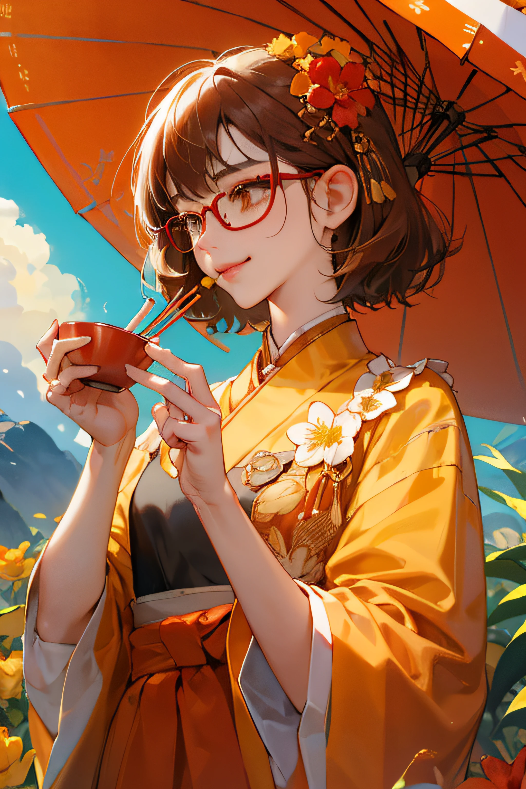 Mariko Urabe　A Japanese Lady　wears glasses