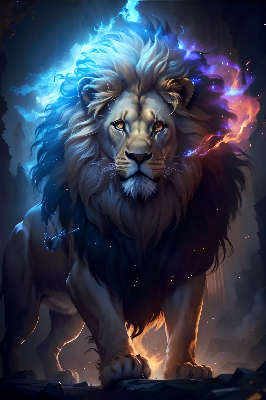 the Lion,HD masterpiece,on focus,Hair details,dignity,noble,mighty