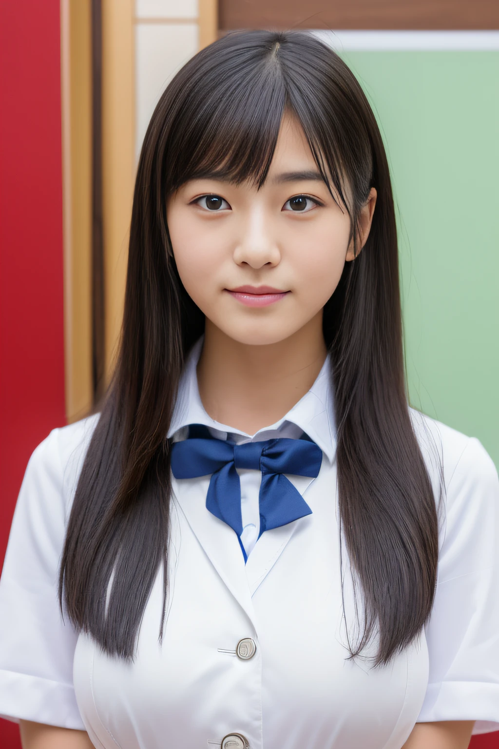 (Best Quality,8K,Raw photo,Realistic,High resolution:1.2),(cute Japanese girls),(Huge breasts:1.20),(Slim body、Naughty body),(Japan High School School Uniform),(school classrooms),(18year old、difficult、Takamine Flower、Male classmate captive、The presence of idols),(Beautiful Realistic Asians:1.5、tenderness:1.3)、Professional、