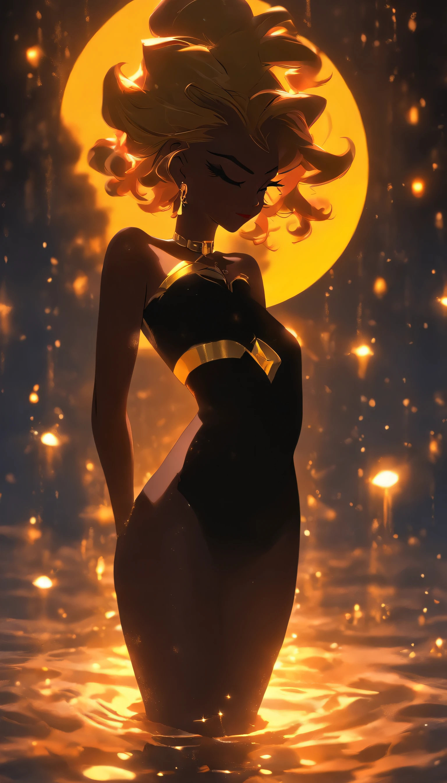 (Silhouette art,best quality,top quality,masterpiece,4k,)(fashion models),necklace,choker,collar,
(((arte em papel cortado,A world where only black exists:1.2),
(style of 90s retro image,classical,causal),1lady,Solo,slim body,perfect female shape,epic quality,elegant and beautiful,(kneeling up,)
(profile:1.2),ray tracing,movie level lighting,Cinematic storyboard,high heels,Moonlight,The moon behind,beautiful thighs,thin thighs,Delicate legs,beautiful legs,sexy legs,long legs)),Slender,
sunder
(Dark moon)
white skin humans,caucasus,under water,fantastic fire sparks