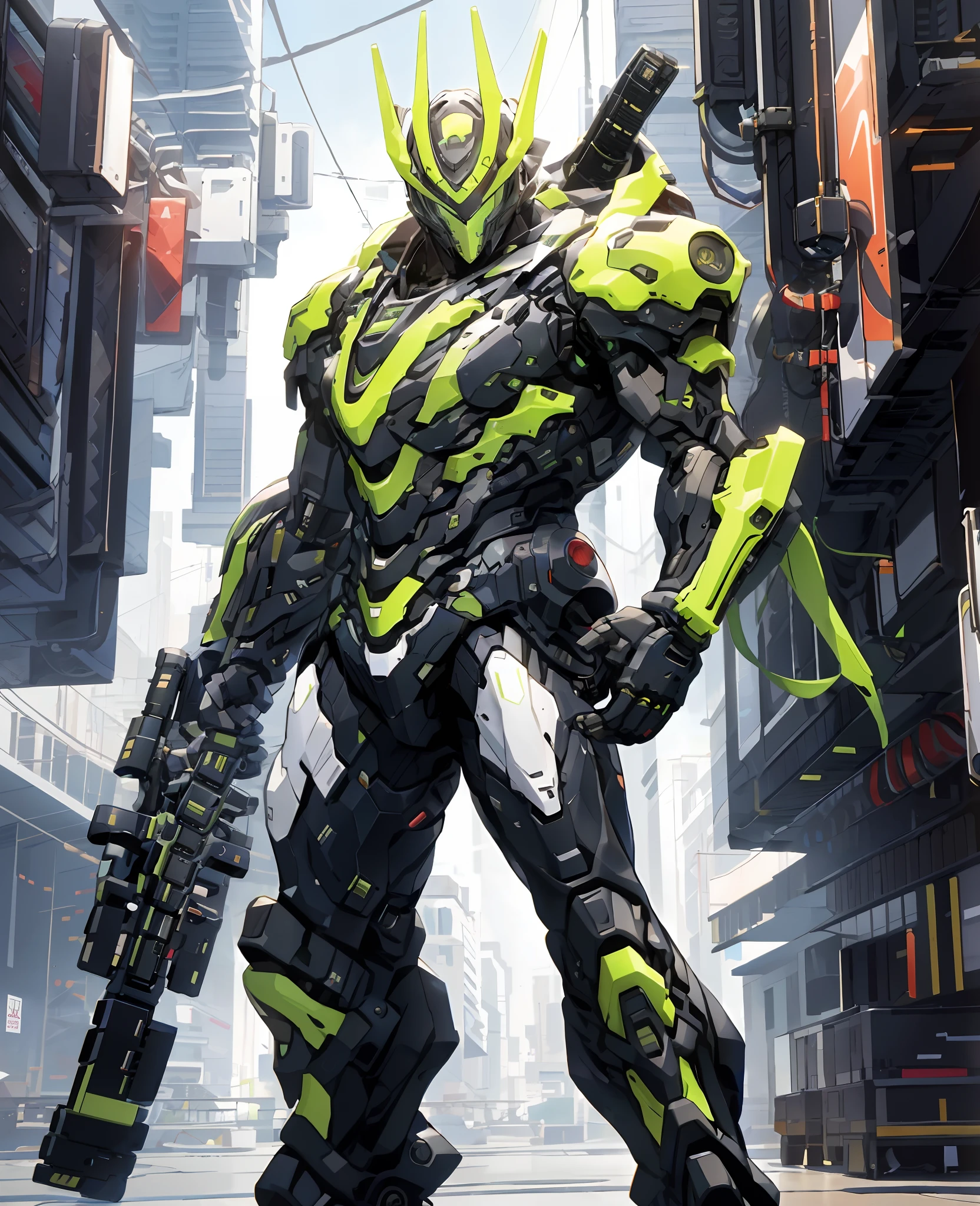 masterpiece, realistic dslr photo de vaquero mecha, con un traje negro y verde con una mochila, Cyberpunk asymetric Streetwear, Traje oversized cyberpunk, cyberpunk street goon, Uso cyberpunk, Techwear cyberpunk, Estilo cyberpunk silenciado, Lleva ropa de calle futurista estilo cyberpunk, Soldado cyberpunk del futuro, mercenario futurista, ambiente callejero, peligroso, ghetto, Estilo cyberpunk hiperrealista, japones, ronin, Toda la ropa negra holgada, capucha del hoodie sobre el cibercasco, crow in cyber armour, brazos mecanicos, brazos roboticos, cyborg, cibercasco HUD, tecnologia avanzada, alta tecnologia. futurista, imponente, agresivo, ropa desgastada, intimidante, musculoso, octane render, 4k, maya, substance, iluminacion cinematica, sci-fi scene, mejor calidad, hdr, autofocus, toma nitida, luz del atardecer, misterioso mercenario cyborg del futuro cyberpunk, dramatico, intrincado, no hay humanos, robotic, cyborg, mercenario, cibercasco, chupas!,