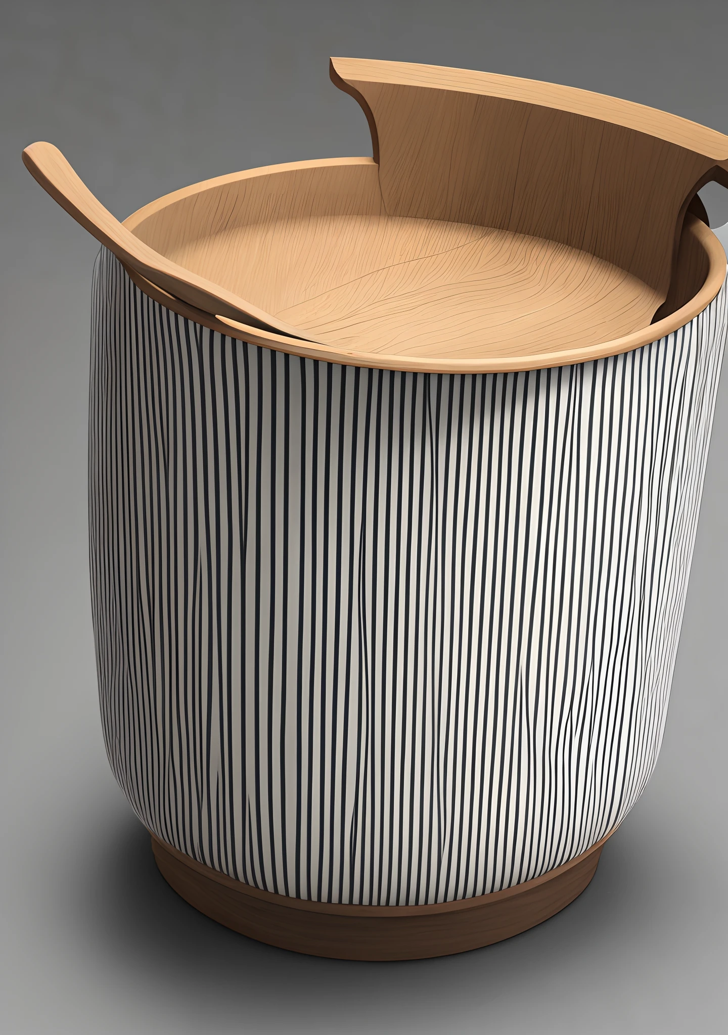 Steam smoked bucket, high-tech, flip top, white. Minimalism, rendering --auto --s2