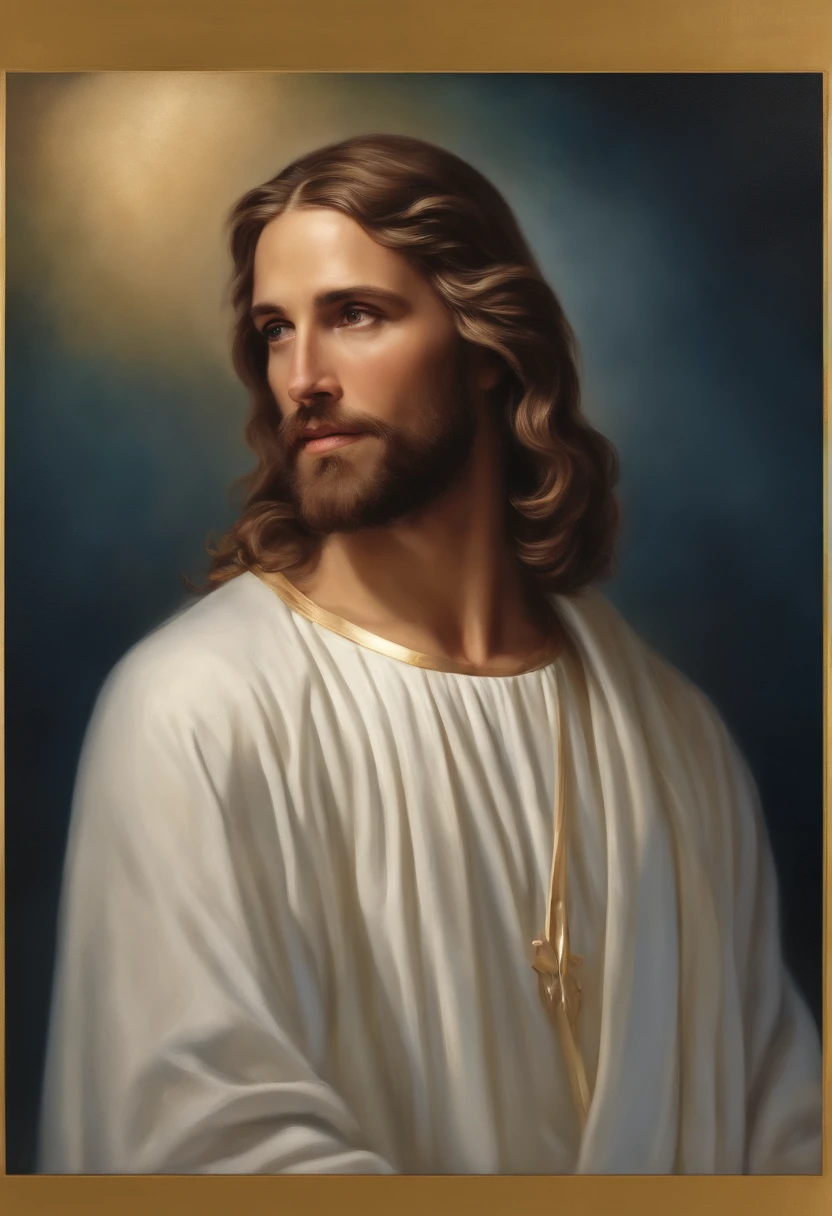jesus with the words i am begging your 2 minutes don't skip, by Harrington Mann, trending on pexels, happening, slight stubble, alan watts, asmongold, large highlights, shag cut, time shift, 1309988900, pentagon, vgbftk, skidding, trending on fiverr, complete disregard