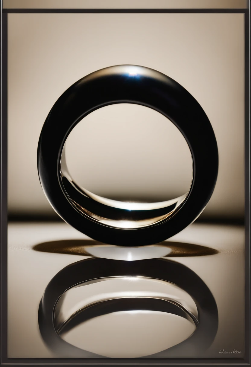 Metallic ring），hyper photorealism，Alexander Calder（r，macro shot，Reflex lens，spotlight，lord of the ring，Reflection