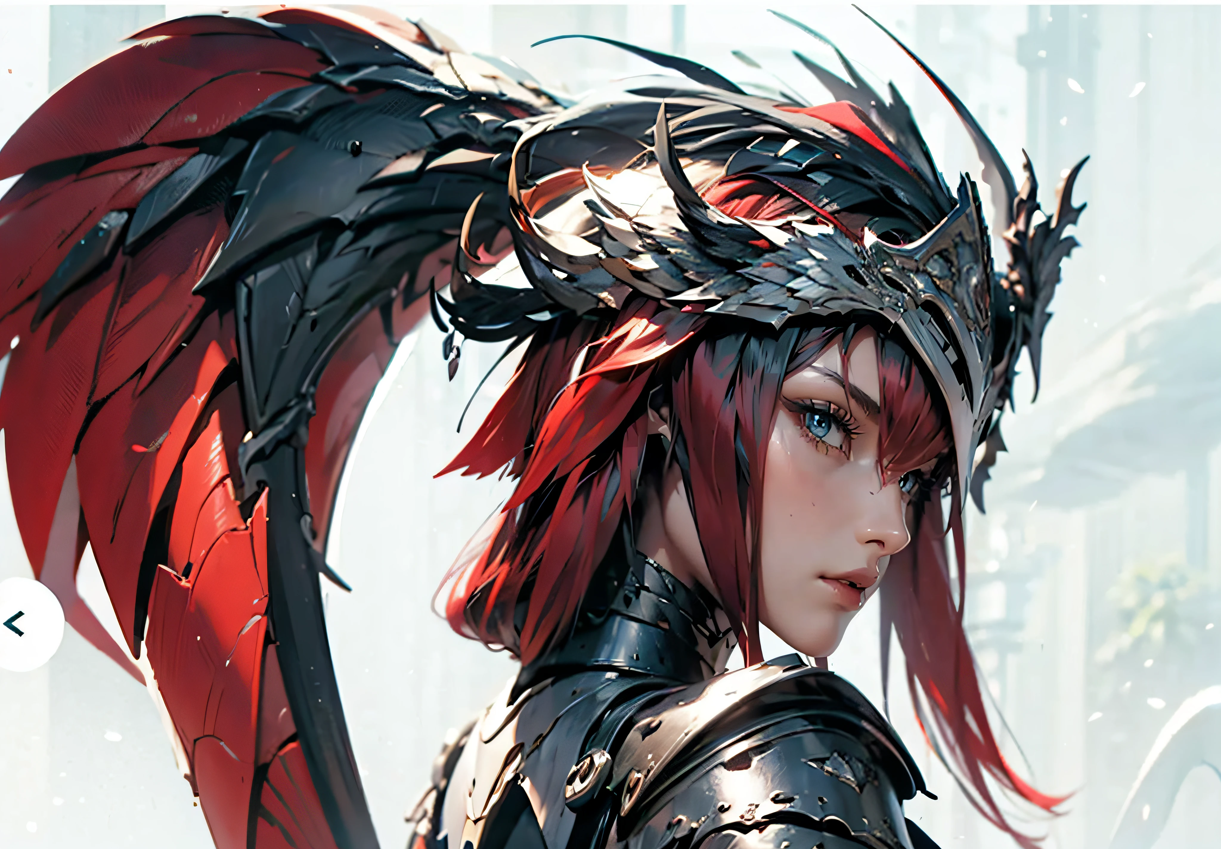 Dragoon armor,Perfect face,feathered headdress,Metal ornaments,Black underwear,Unreal 5