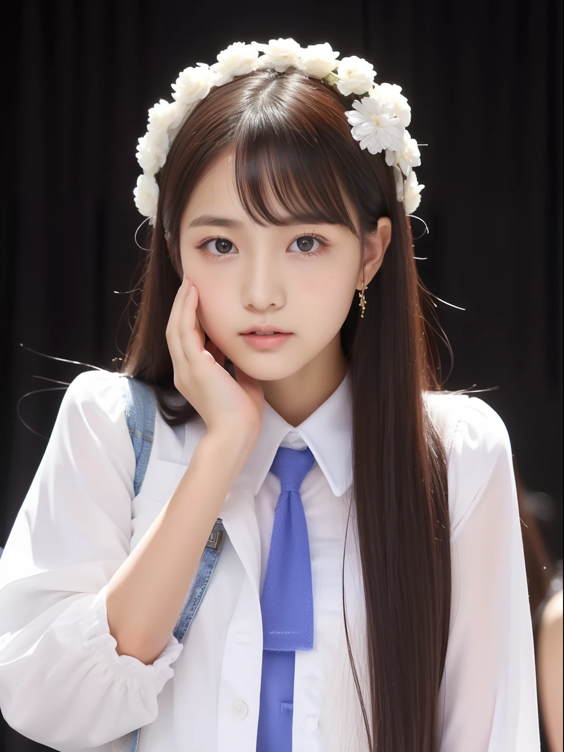 Beautuful Women、12year old、Half body shot、Idol stage costumes、perspiring、stage、hotpants
