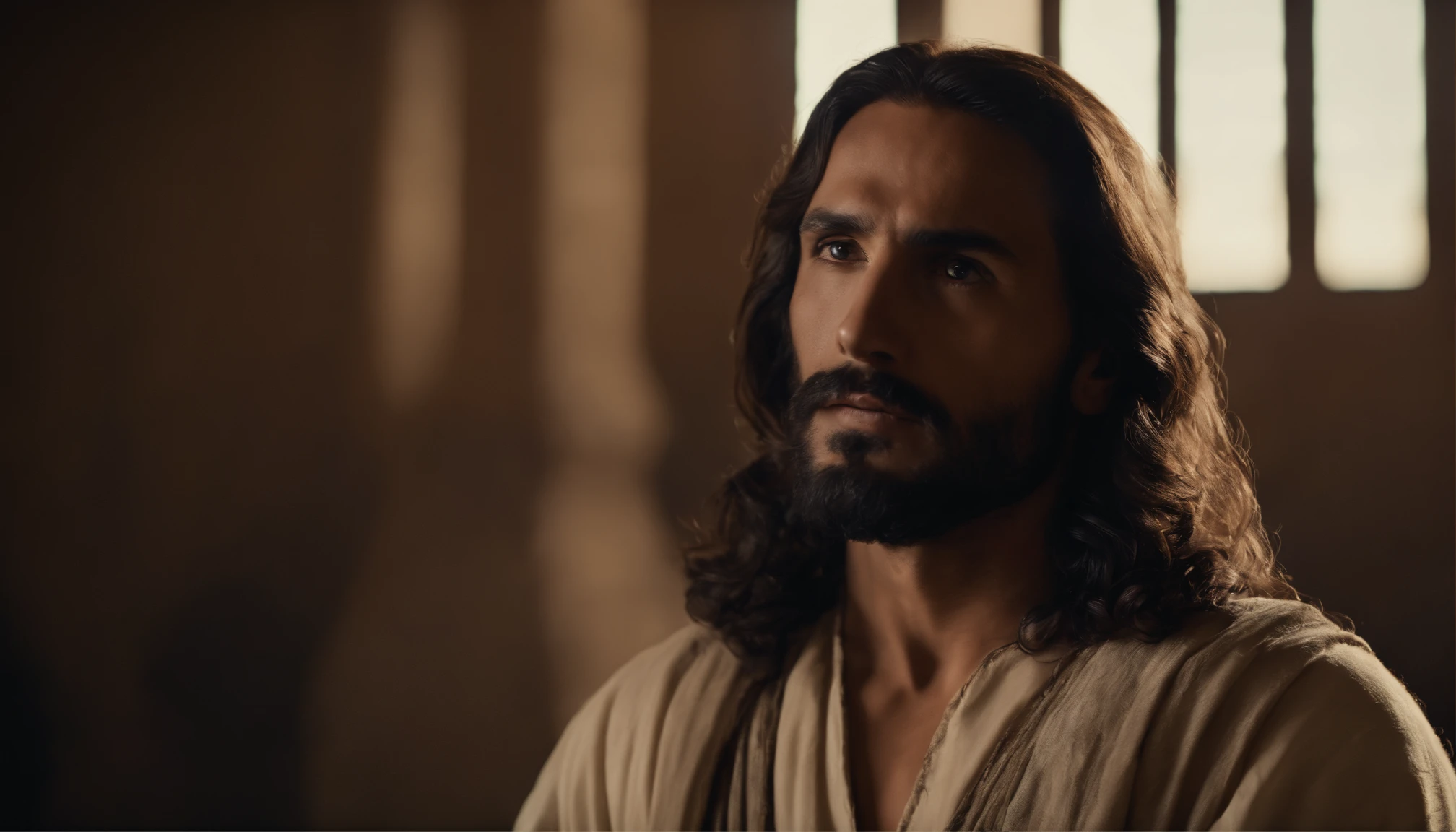 retrato de jesus, facing the camera.