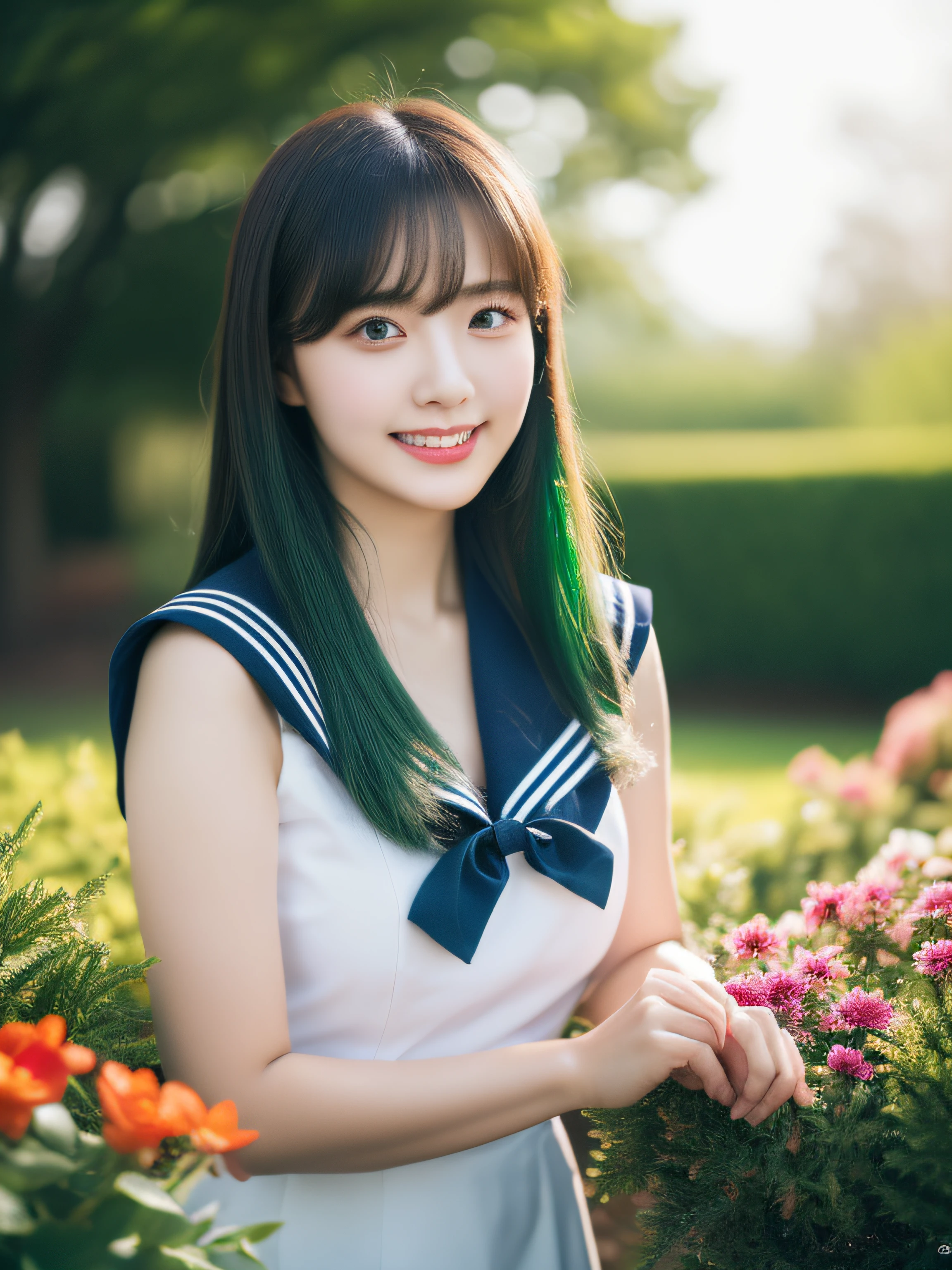 (Extreme Detail CG Unity 8K wallpaper, masutepiece, Highest Quality), (exquisite lighting and shadow, highly dramatic picture, Cinematic lens effect), (Sailor Moon: 1.4), Delicate facial features, Charming smile, star eyes, ((Dark green hair)), tight top, White Gloves, Mini skirt, Dynamic Pose, lying in the garden), (background in a garden full of flowers) (excellent details, Outstanding lighting, Wide Angle), (Excellent rendering, Enough to be proud of its kind),