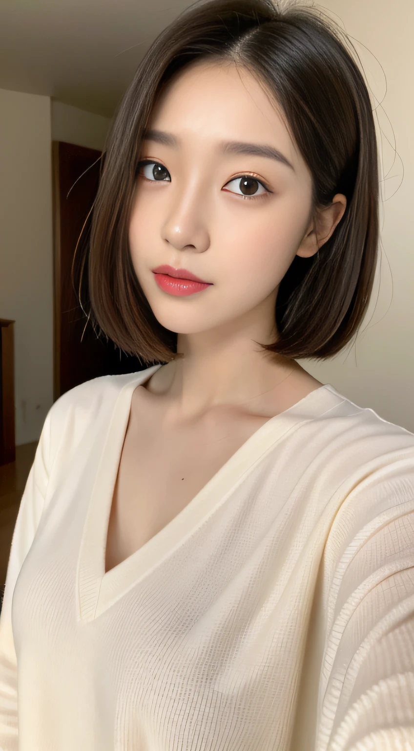 ((Best Quality, 8K, Masterpiece: 1.3)), Sharp: 1.2, Perfect Body Beauty: 1.4, Slim Abs: 1.2, ((Layered Hairstyle, :1.2)), (White Button Short Sleeve Shirt: 1.1), (Street: 1.2), Wet: 1.5, Highly detailed face and skin texture, Fine eyes, double eyelids, looking at the camera