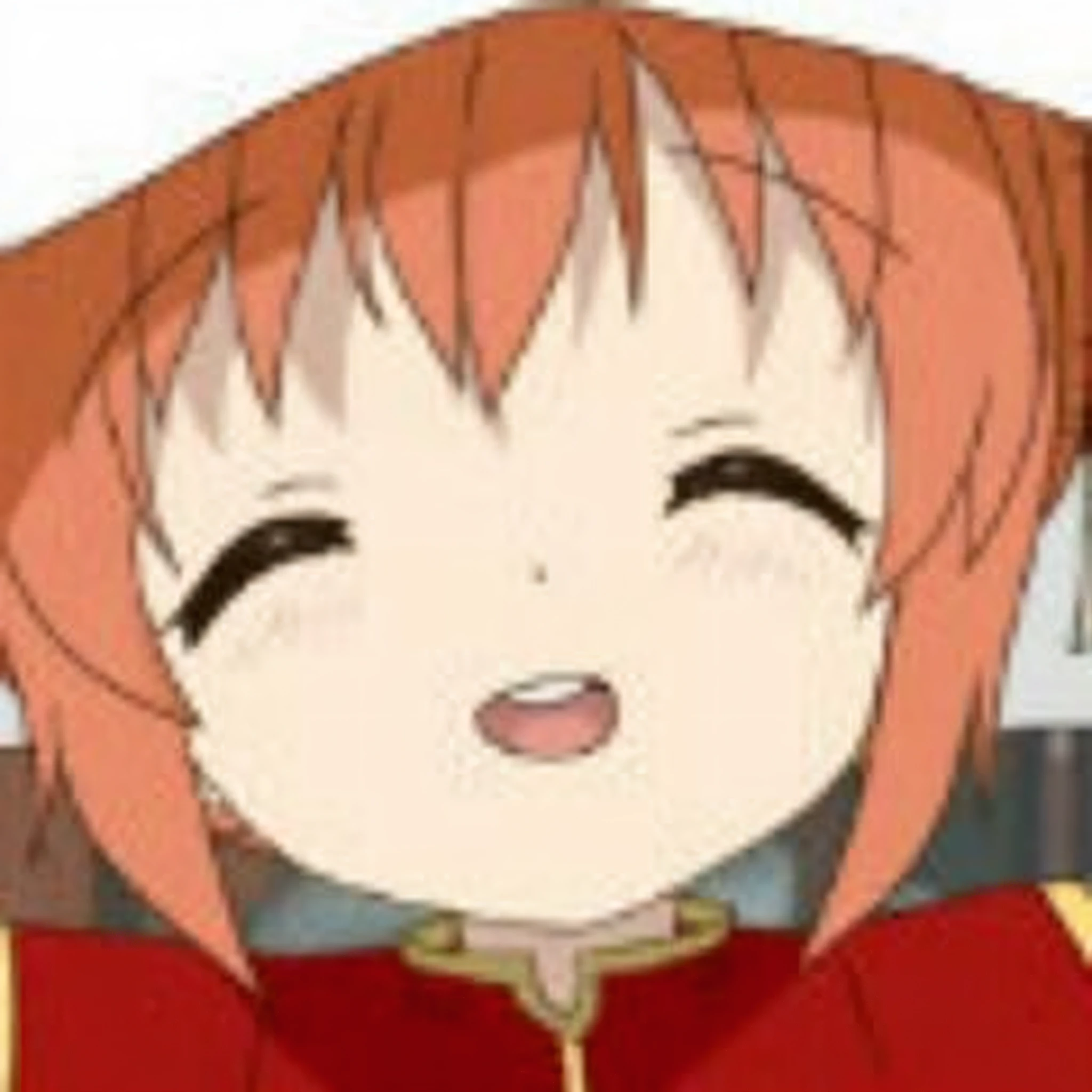 Squint and smile,Toothy smile,of cute girls,Yellow hair